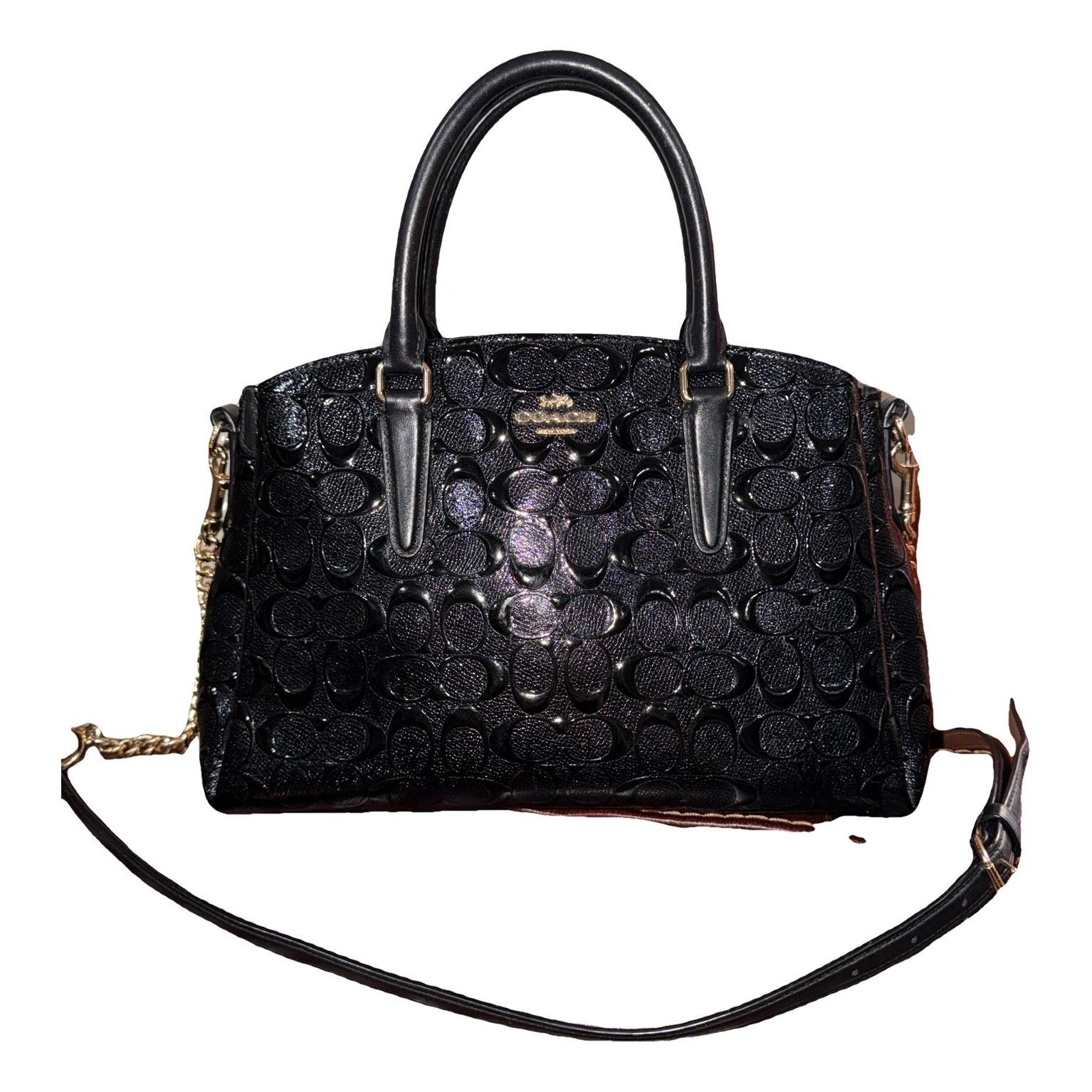 Patent leather satchel