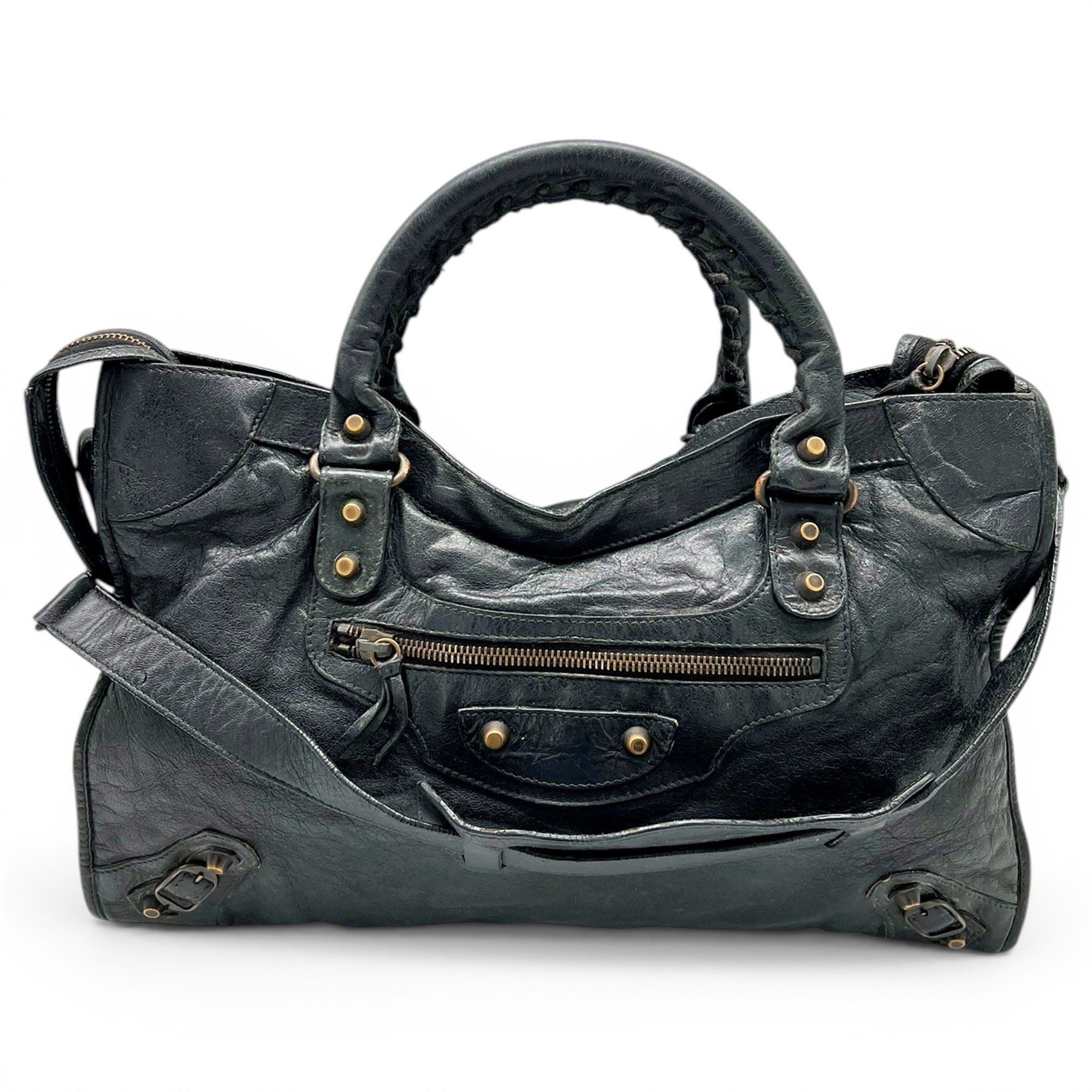 City leather handbag