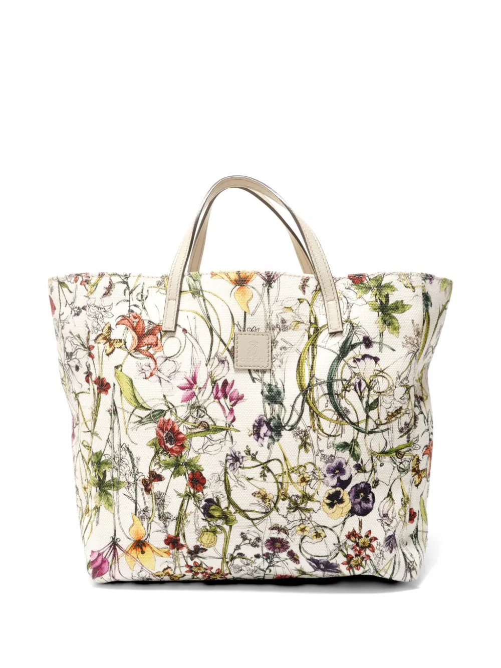 2000-2010s floral canvas handbag