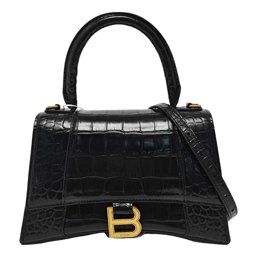 Hourglass leather handbag