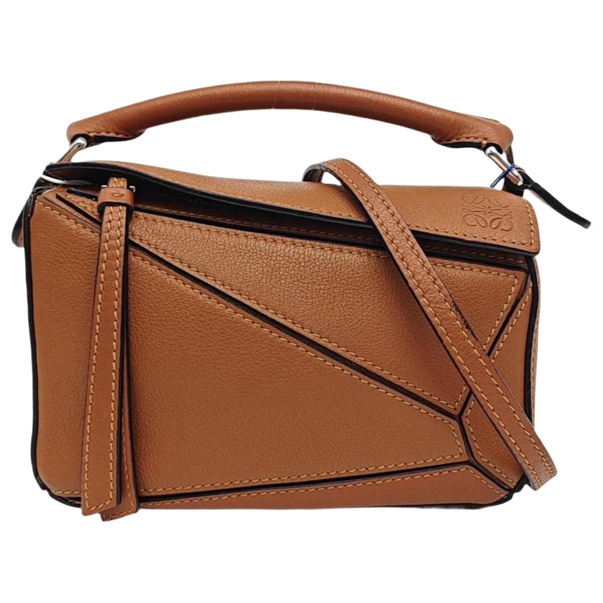 Puzzle leather handbag