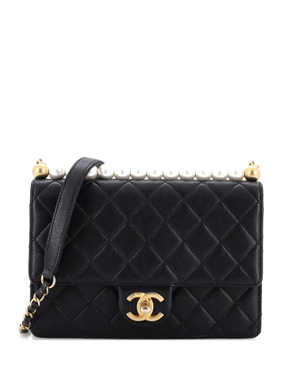 Chic Pearls Flap Bag Quilted Lambskin Small shoulder bag