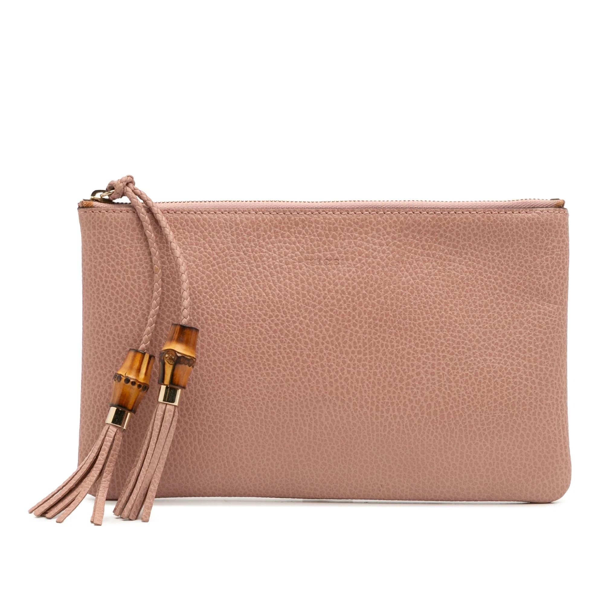Bamboo pony-style calfskin clutch bag