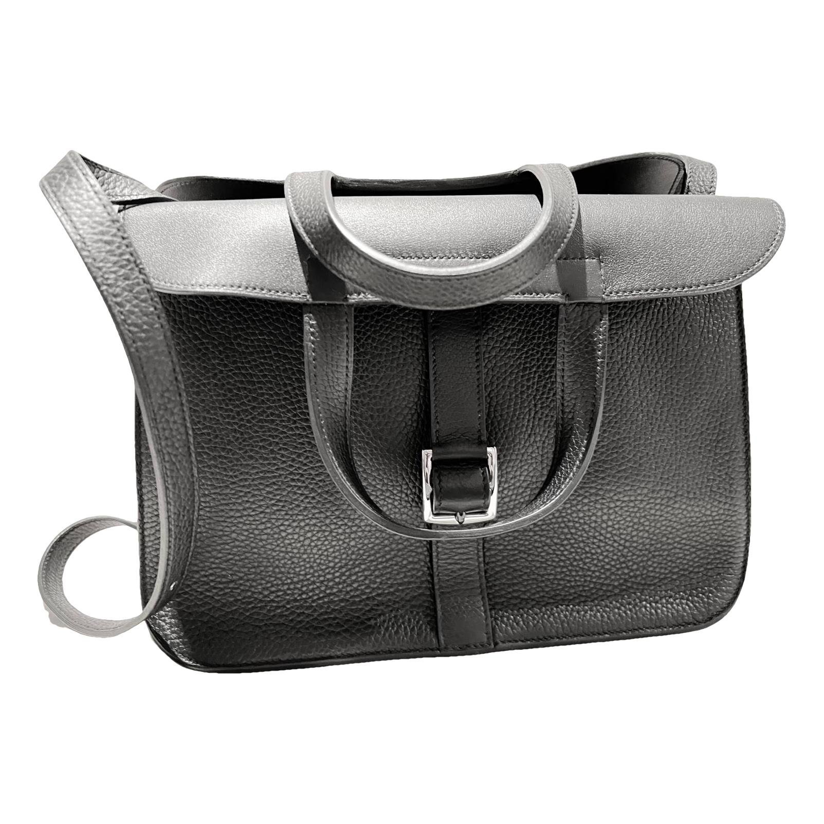 Hermes Halzan 31 Handbag Clemence Leather