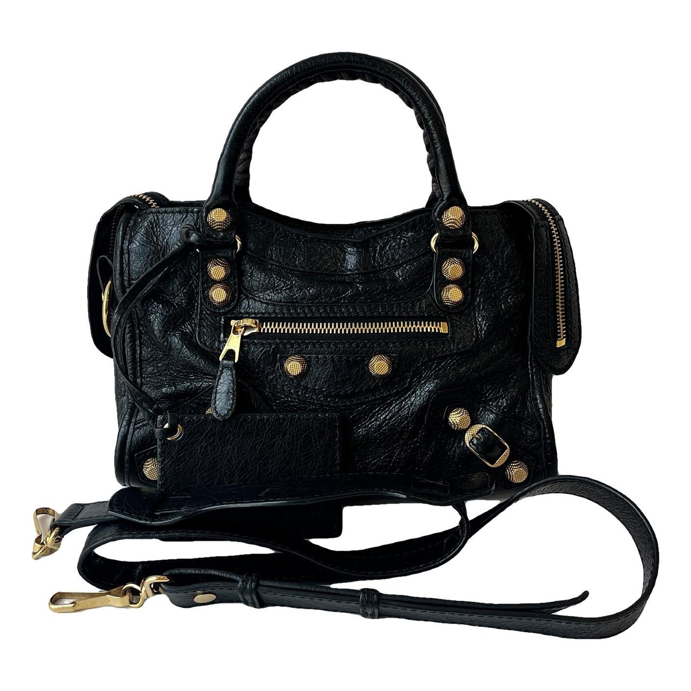 City leather handbag