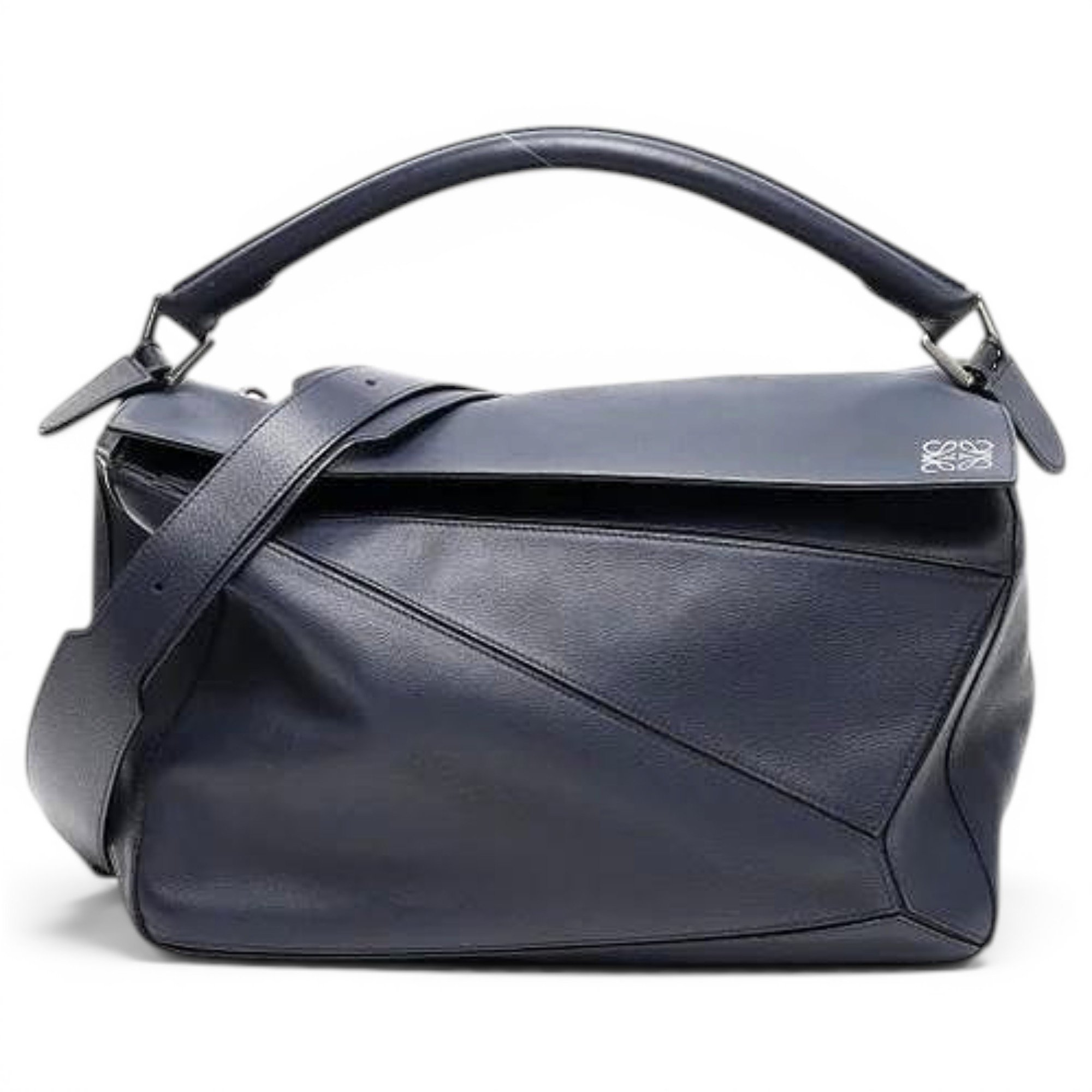 Puzzle leather handbag