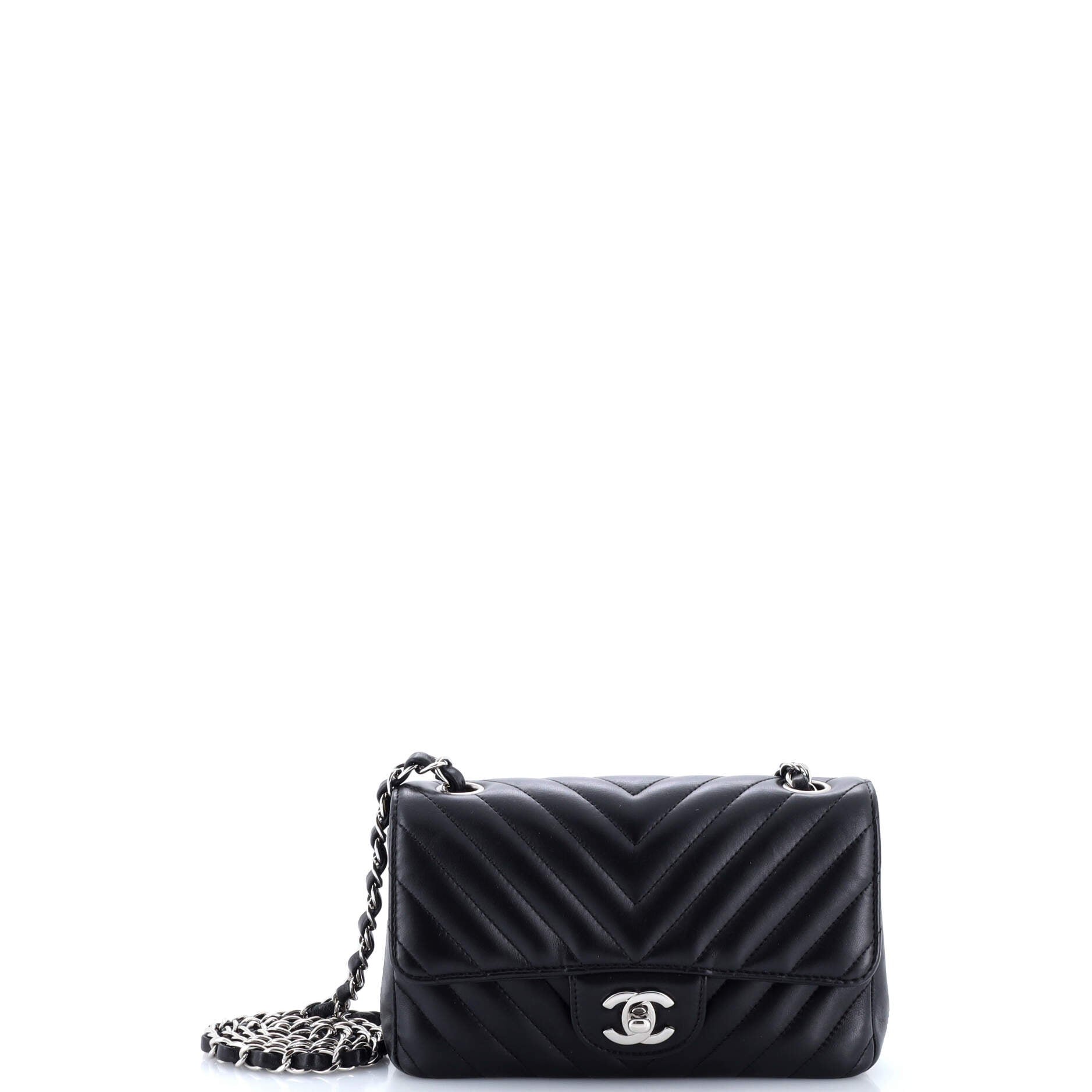 Chanel Classic Single Flap Bag Chevron Lambskin Mini