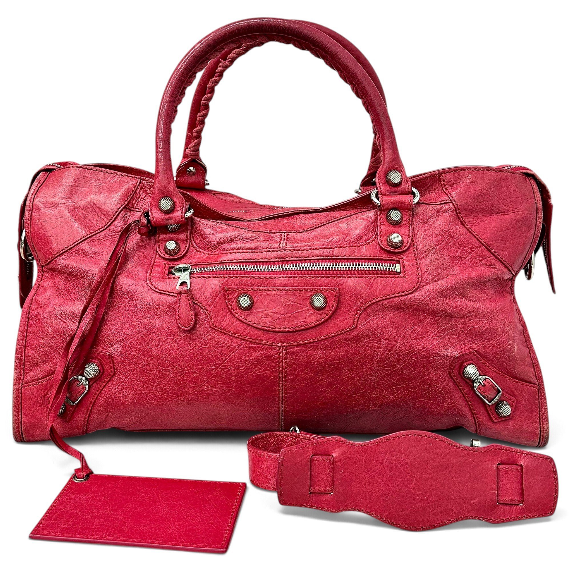 City leather handbag