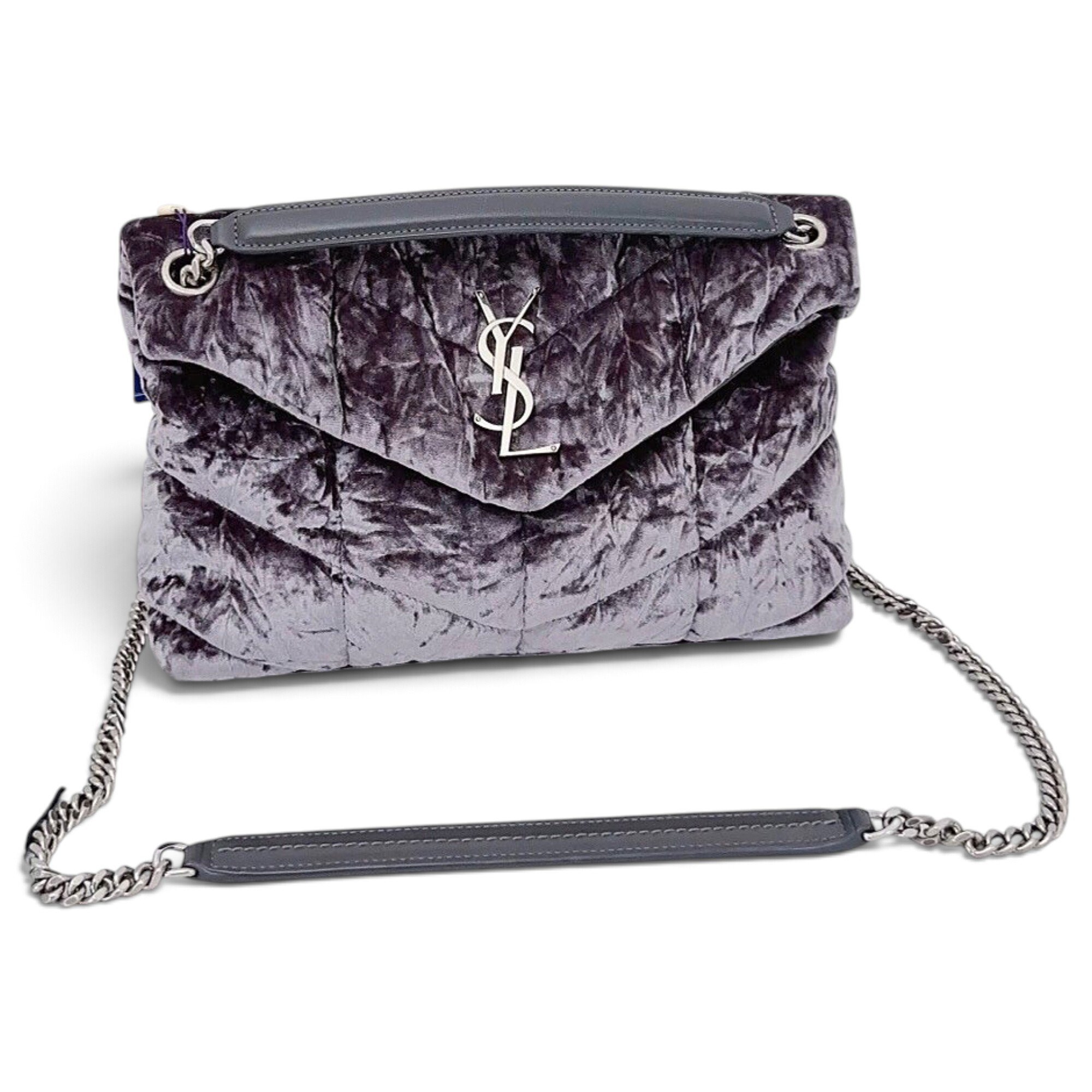 Saint Laurent Loulou Puffer velvet crossbody bag