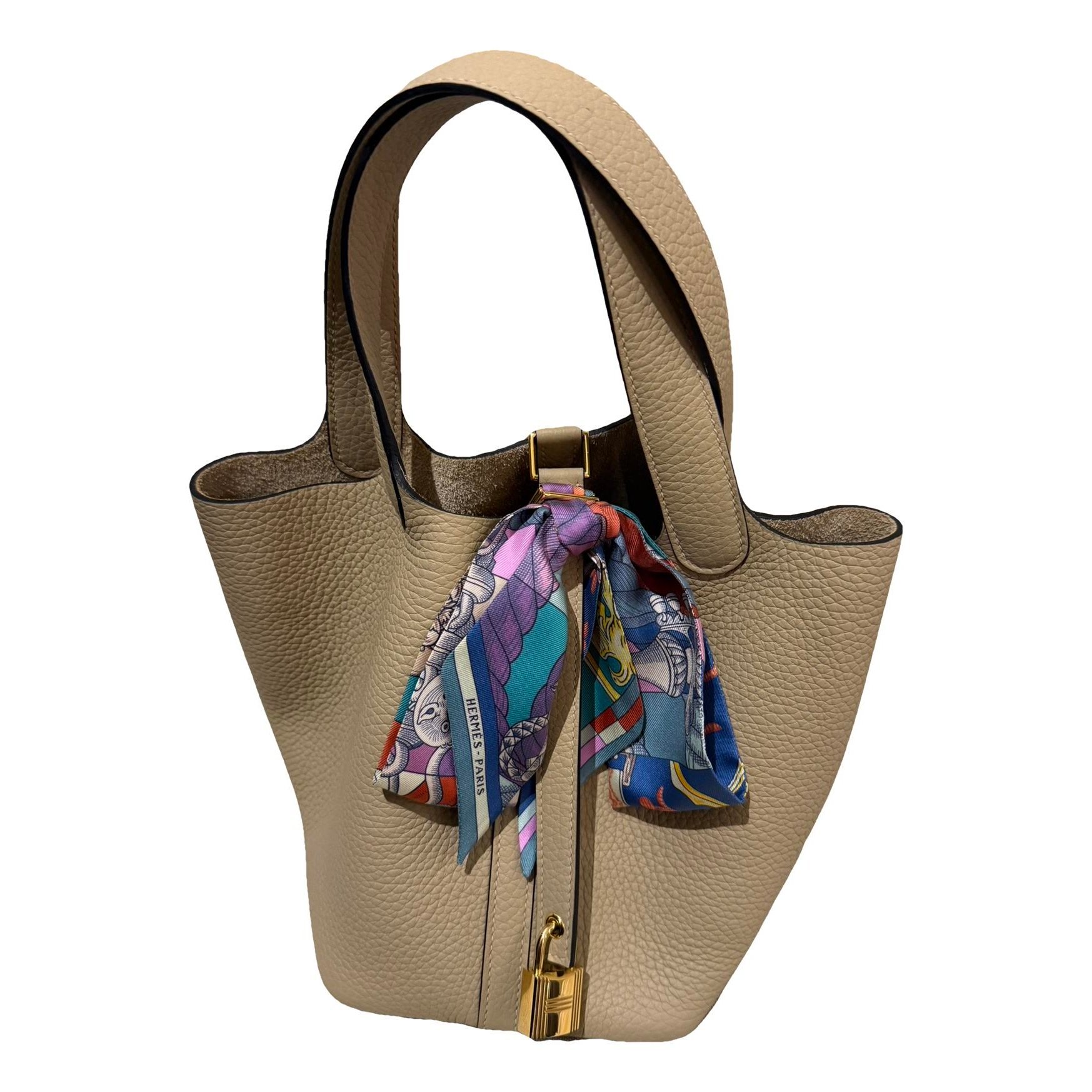 Picotin leather tote