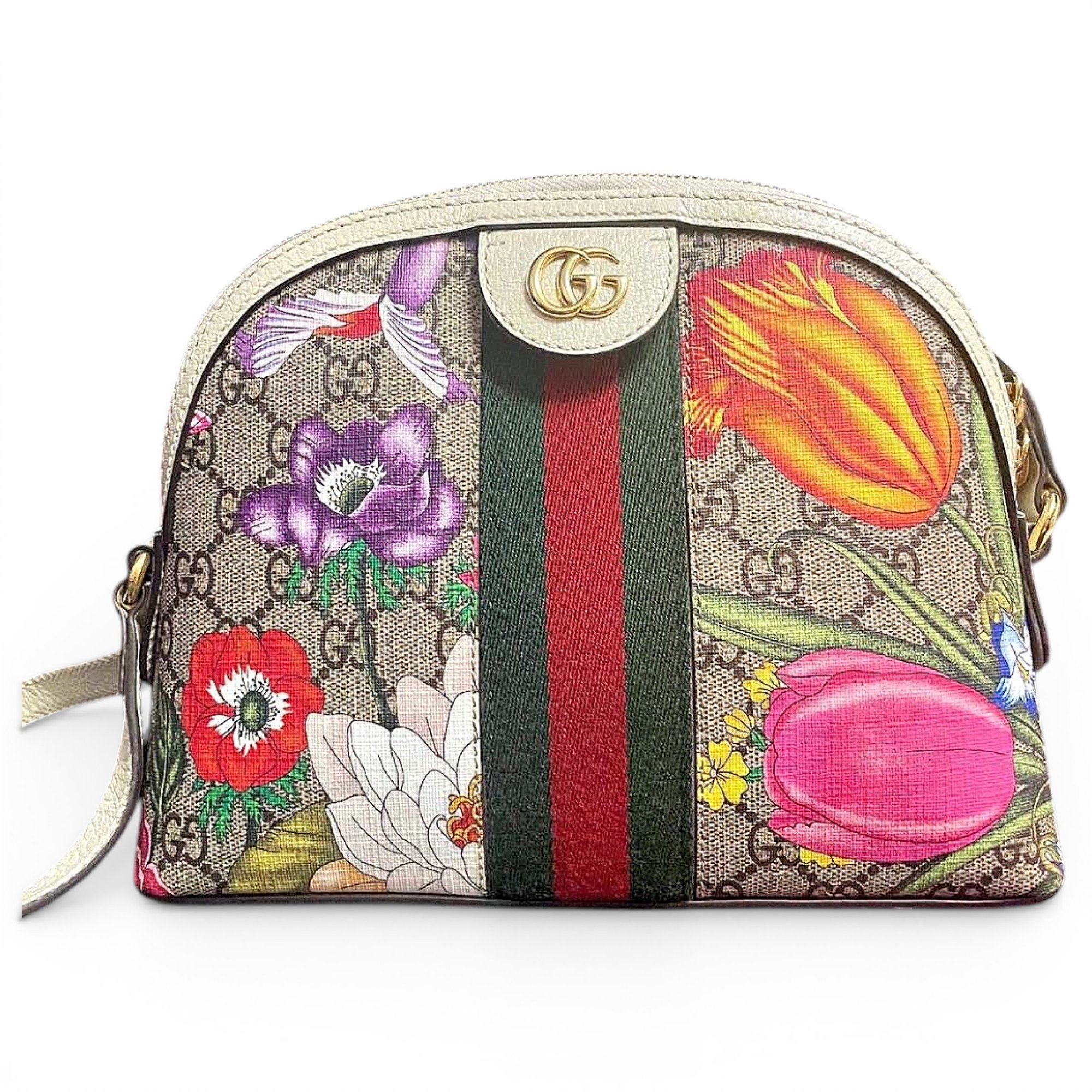 Ophidia Dome leather crossbody bag