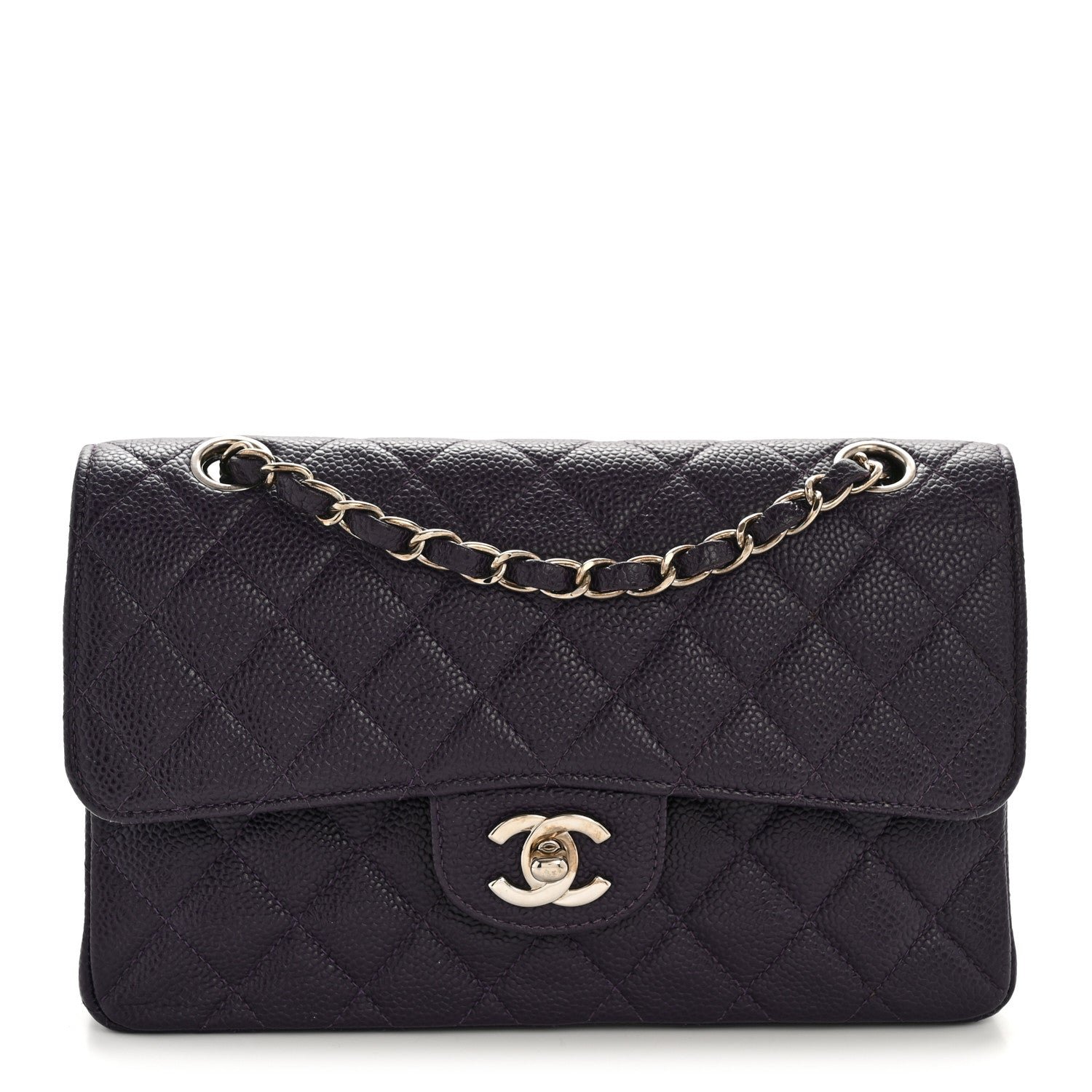 Chanel Caviar Quilted Small Double Flap Dark Purple