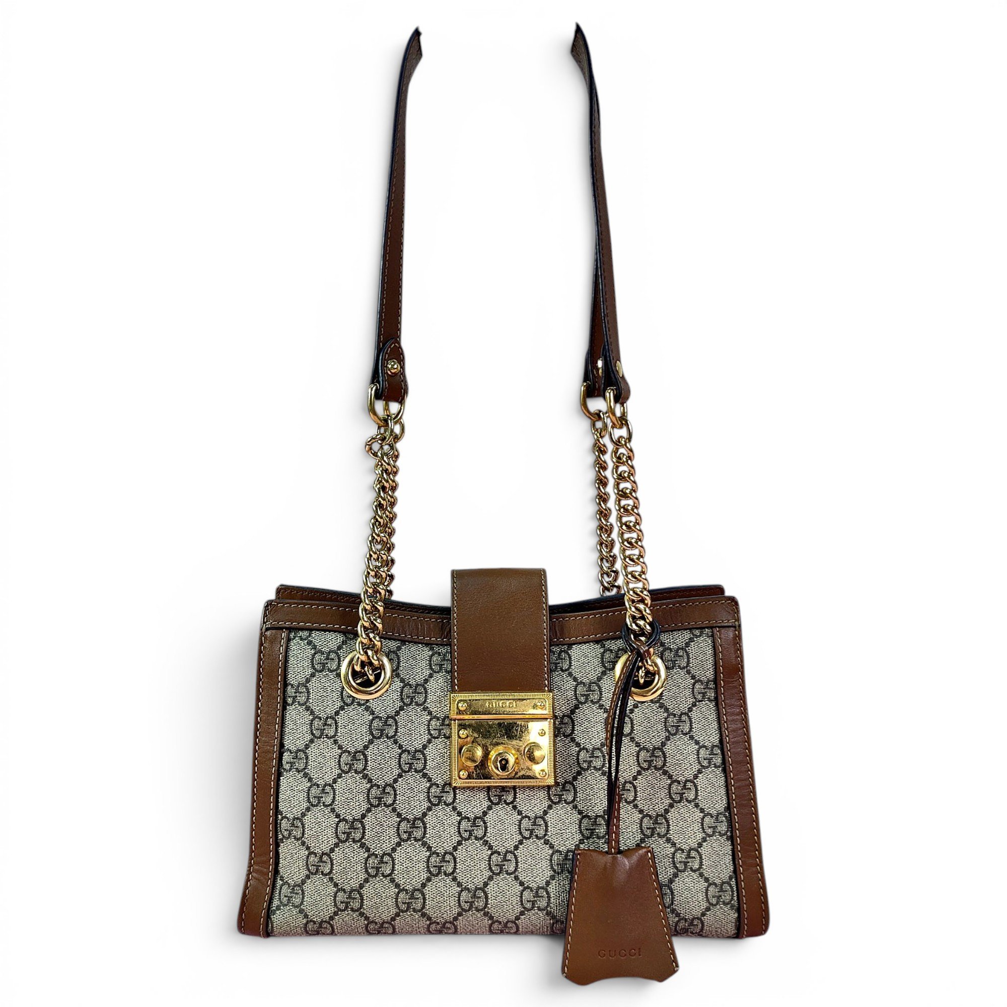 Padlock leather handbag