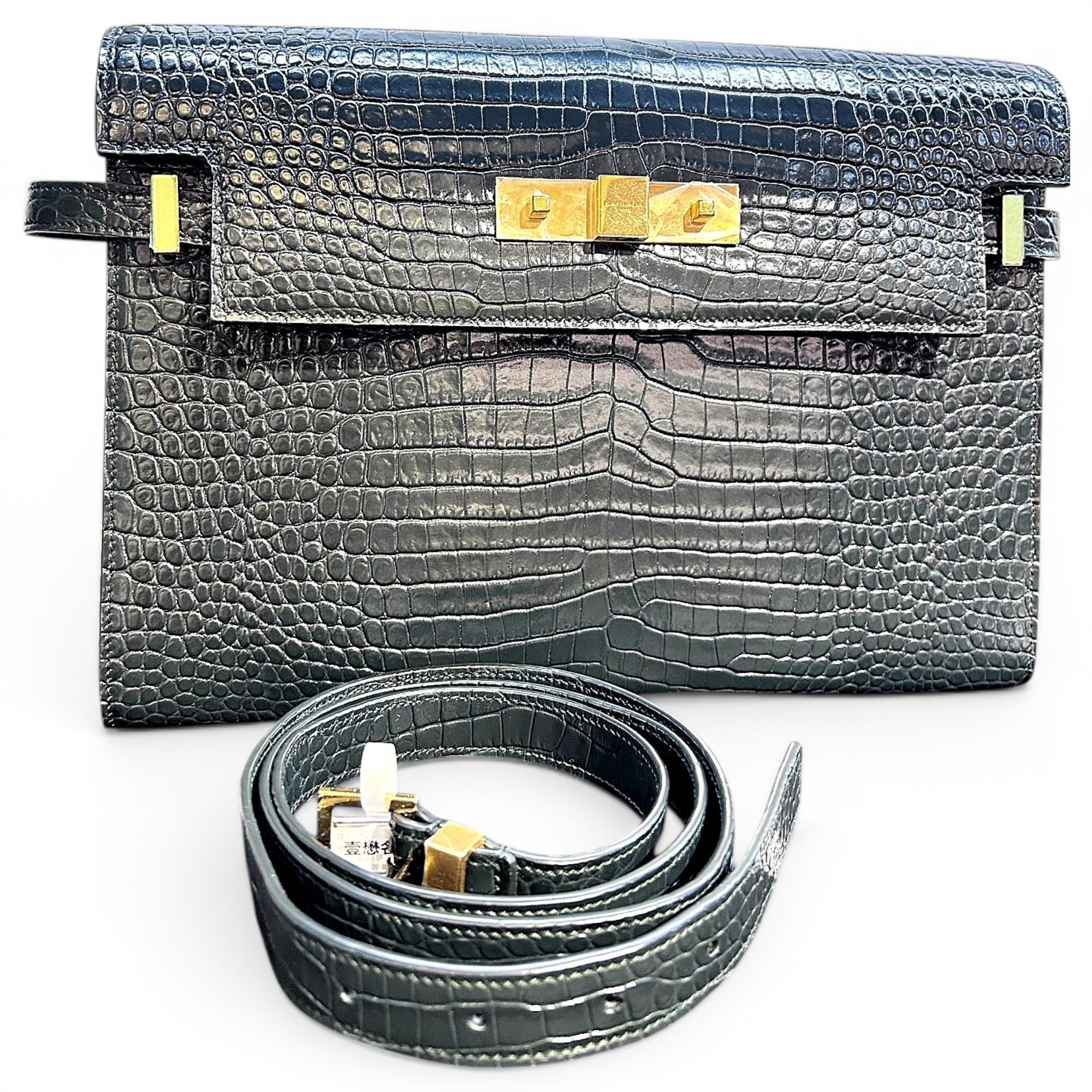 Leather clutch bag