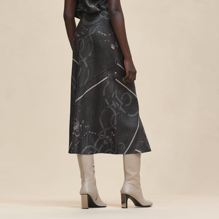 Gris Charbon "Palefroi Remix" Flowy Slanted Skirt
