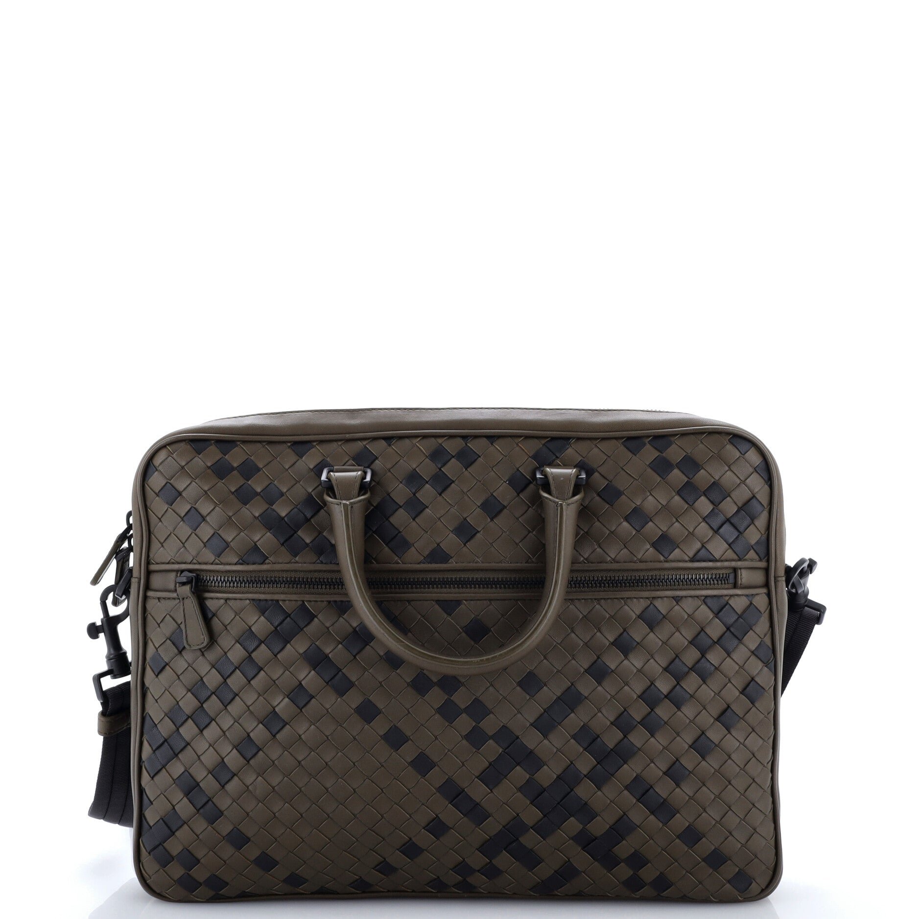 Convertible Front Zip Briefcase Intercciato Nappa Large