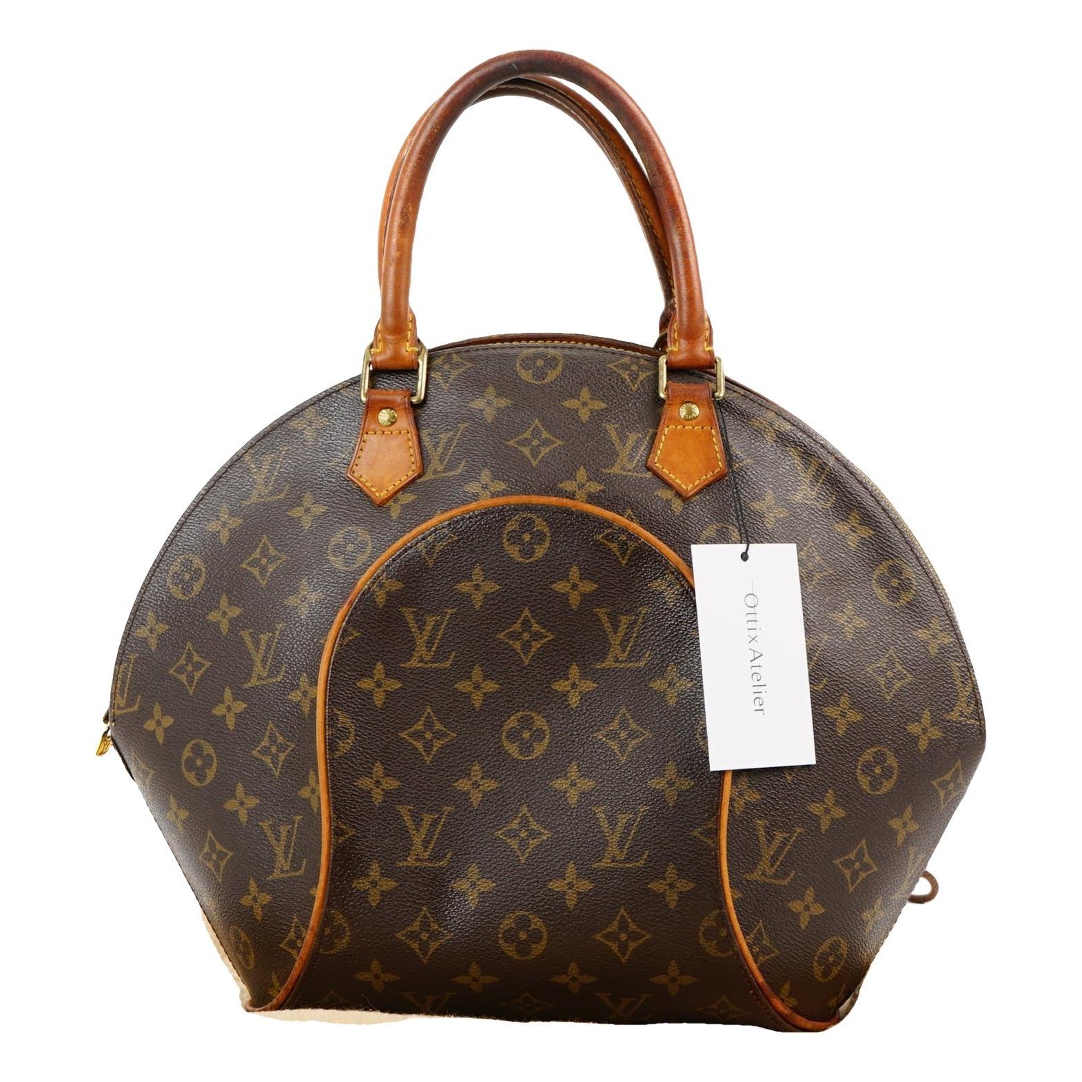 Ellipse leather handbag