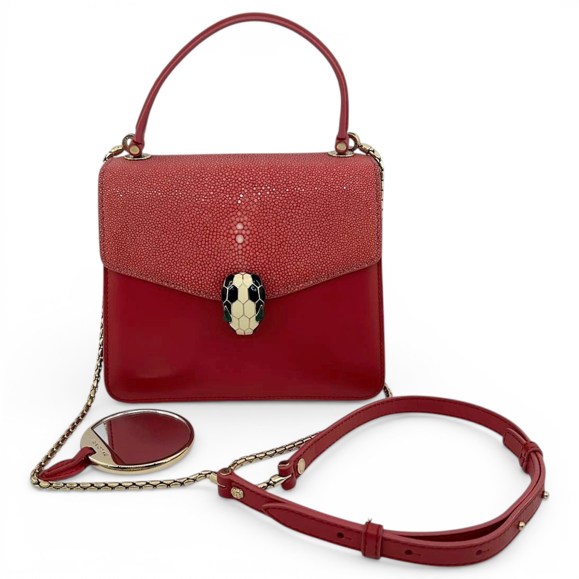 Serpenti leather handbag