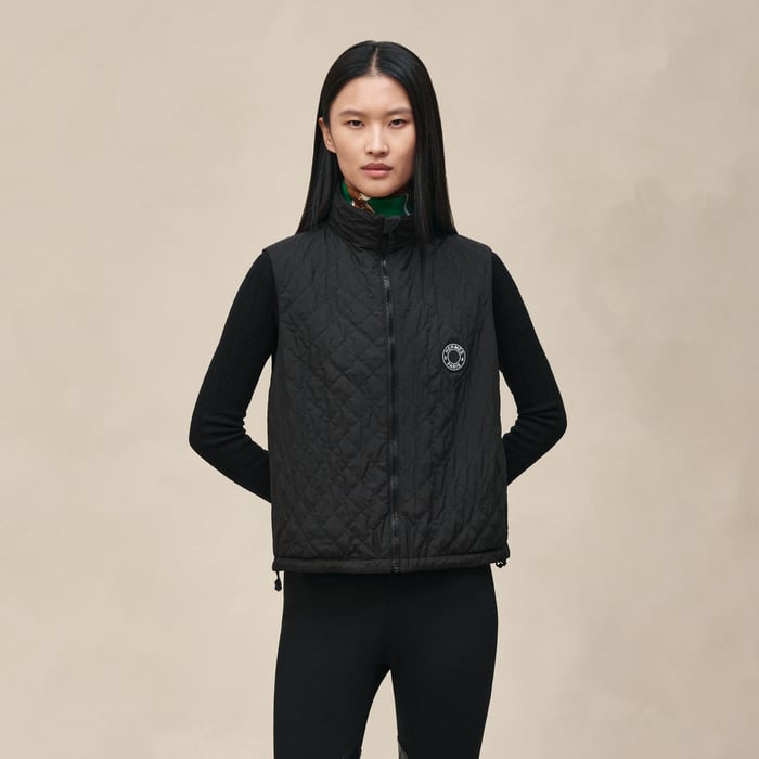 Noir Quilted Sleeveless Jacket