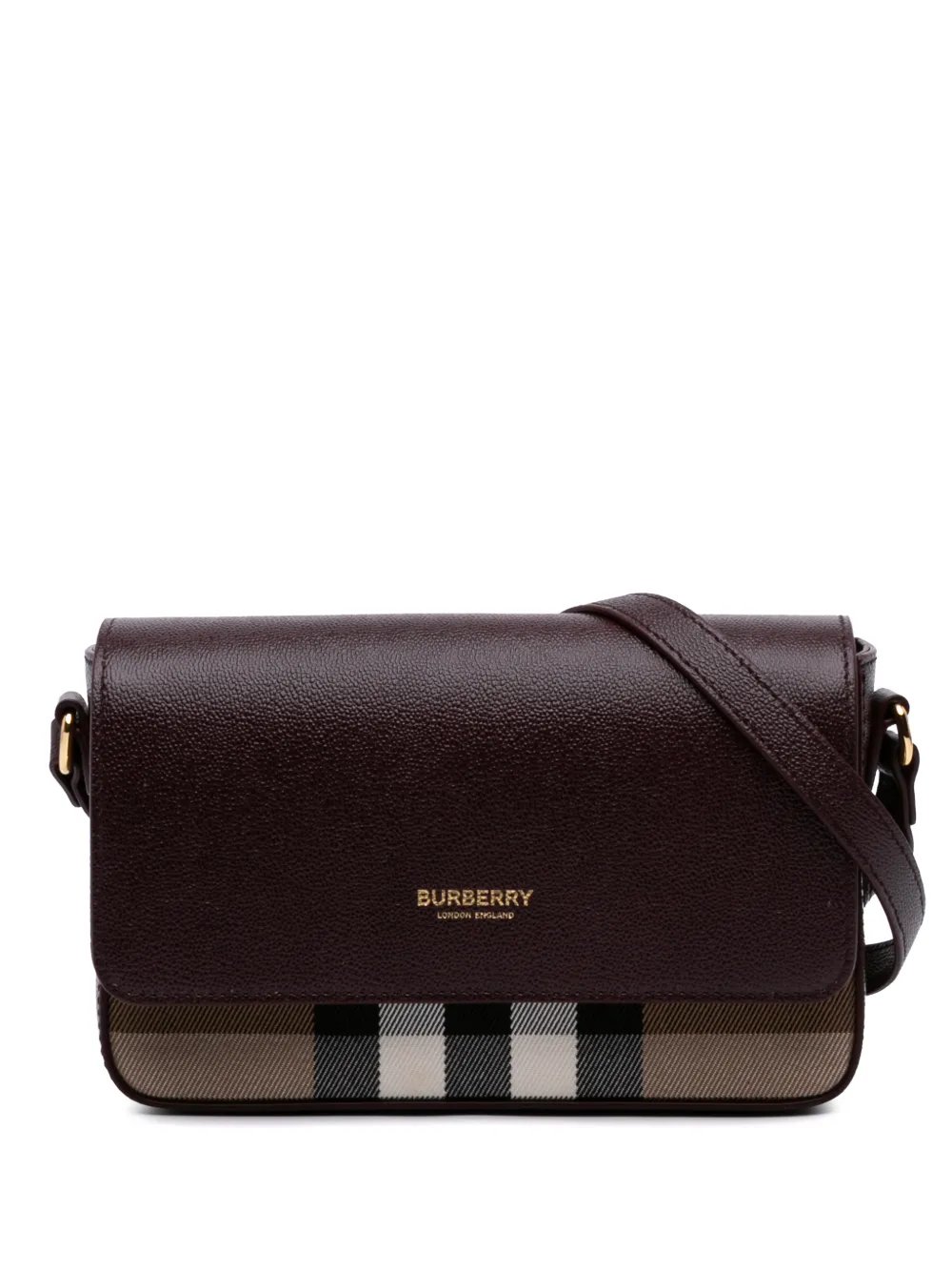 2000-2017 Leather and House Check Canvas Hampshire crossbody bag