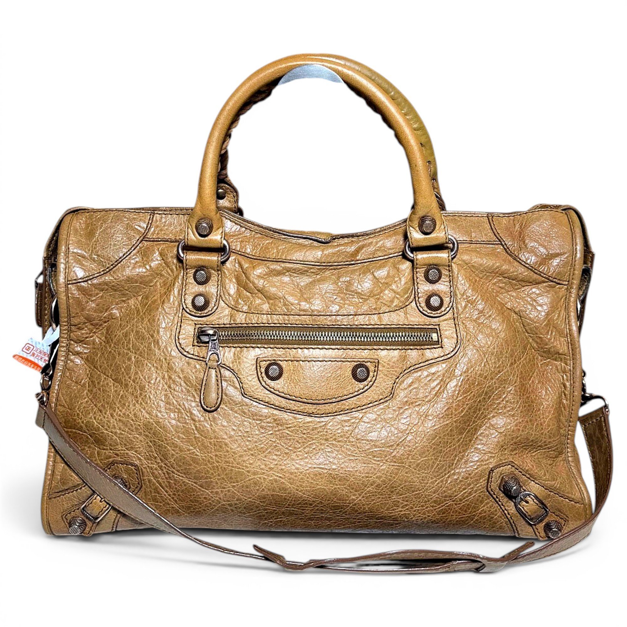 City leather handbag