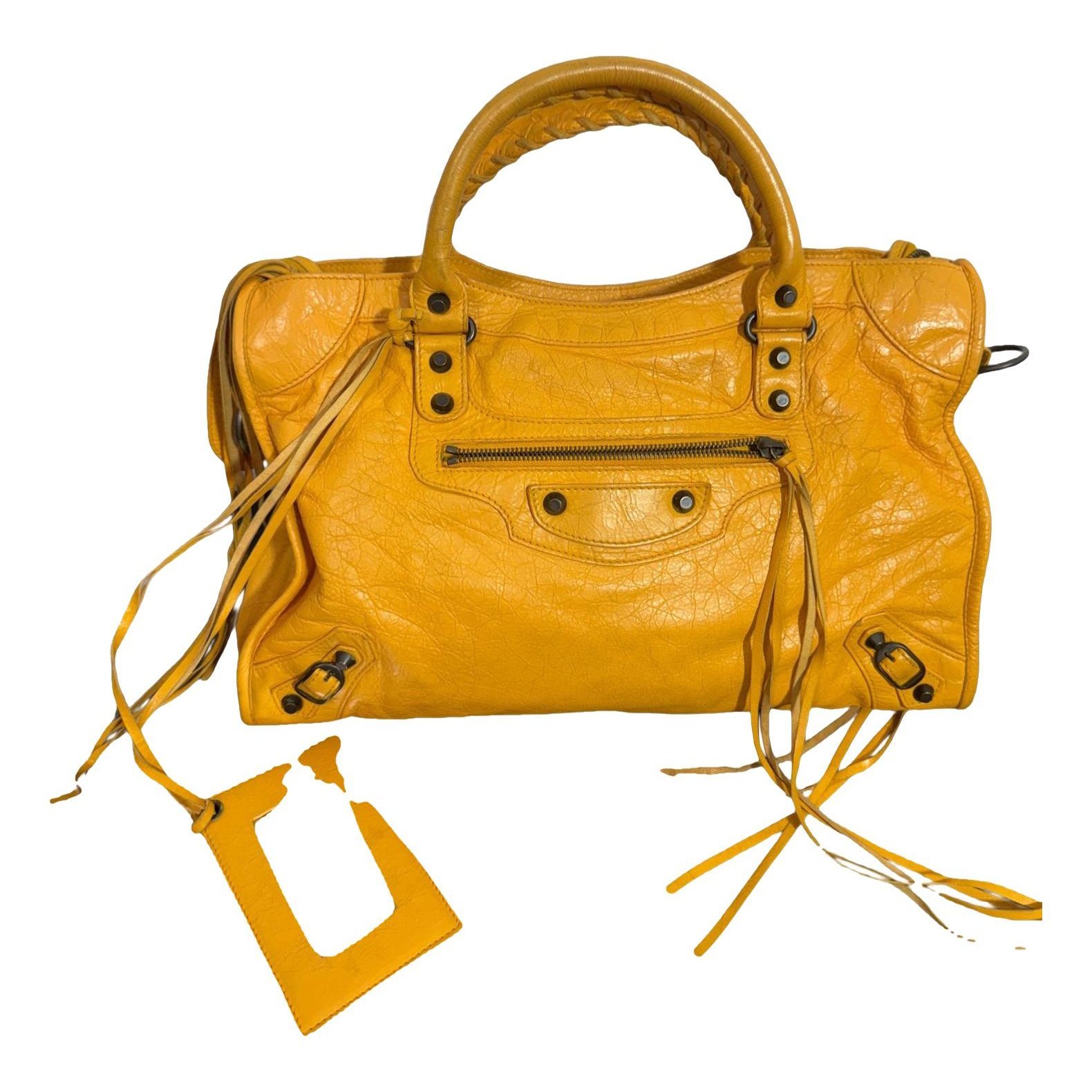 City leather handbag