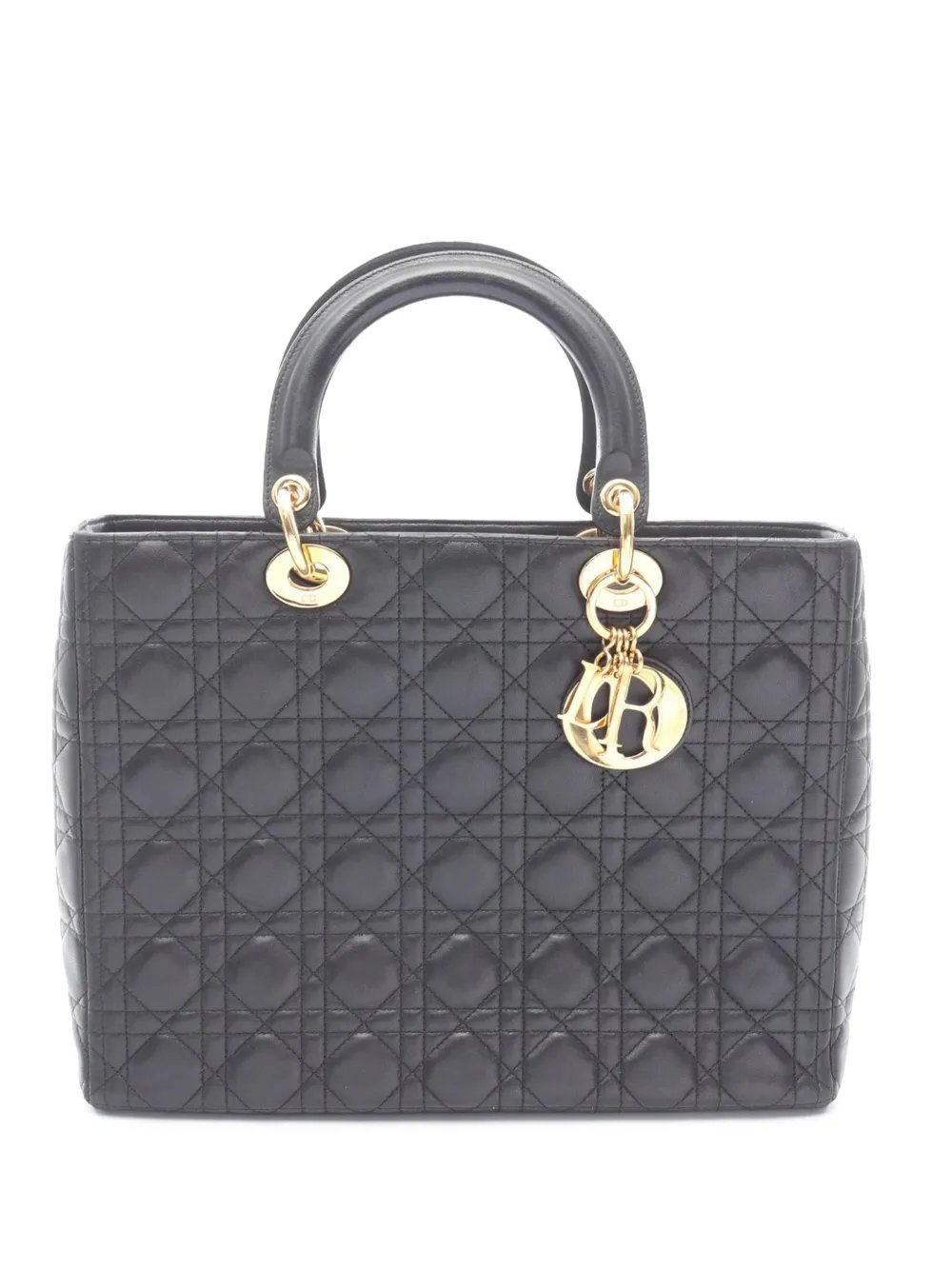 1990-2026 Large Lambskin Cannage Lady Dior satchel