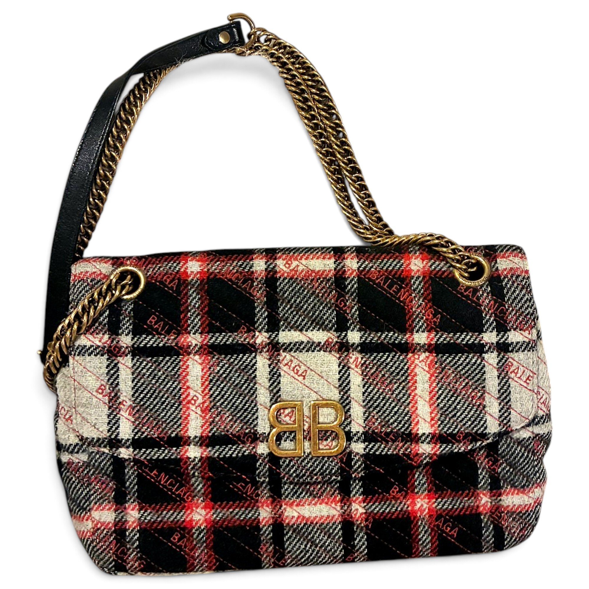BB chain wool crossbody bag