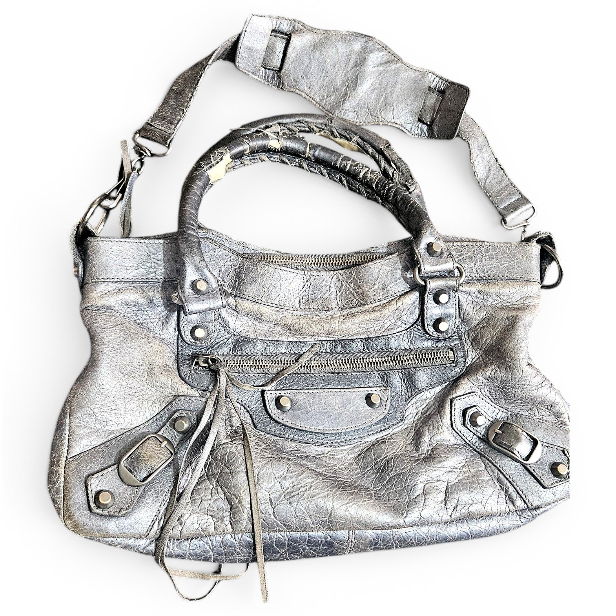 City leather handbag