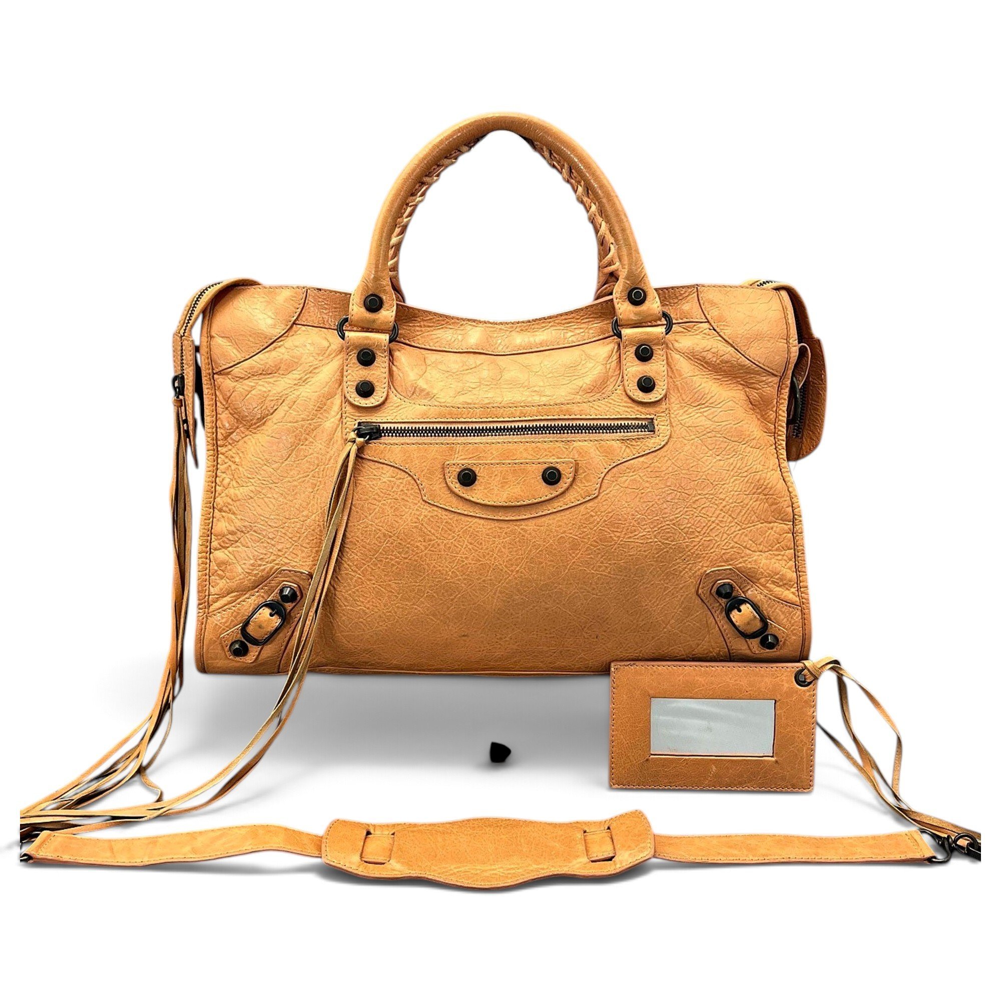 City leather handbag