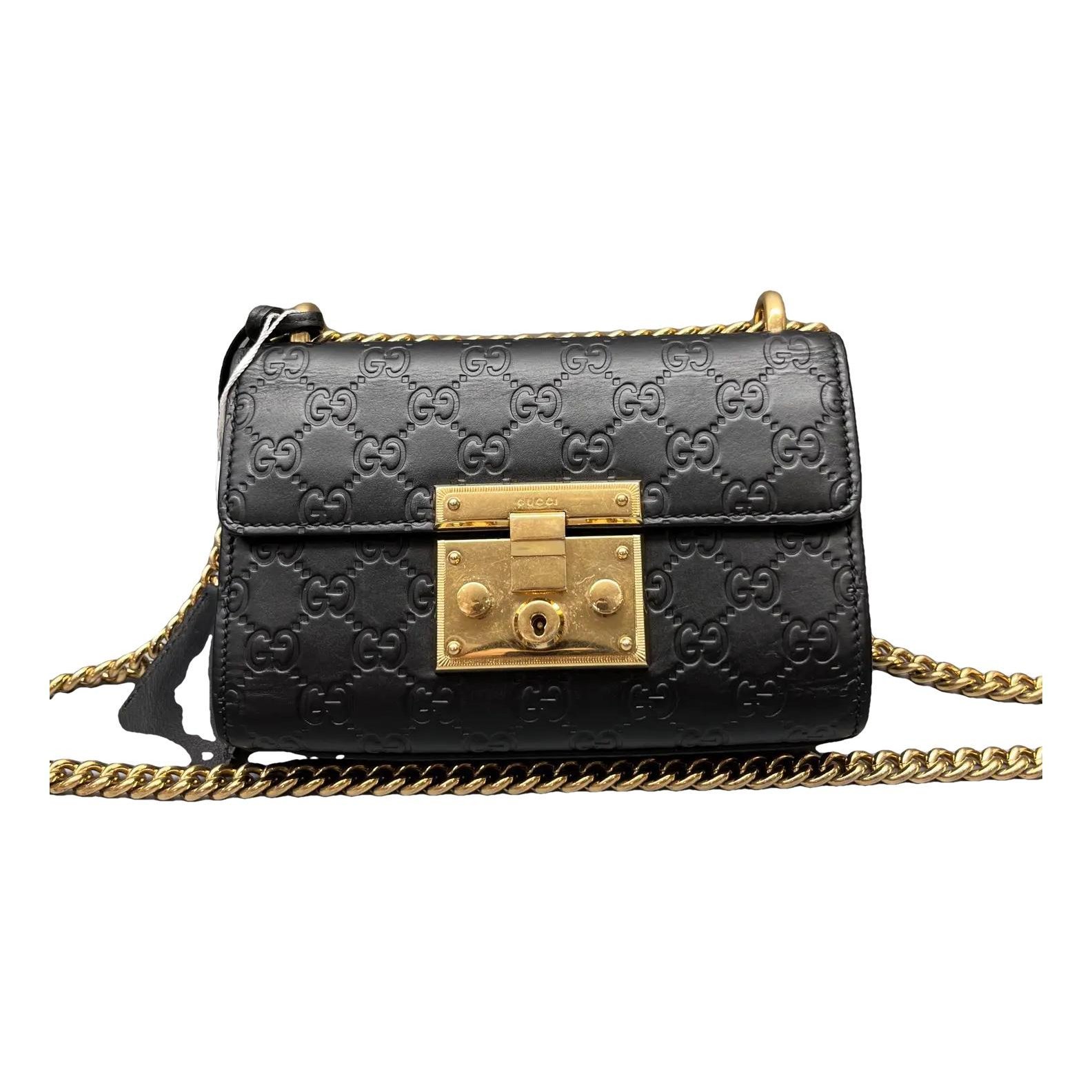Padlock leather crossbody bag