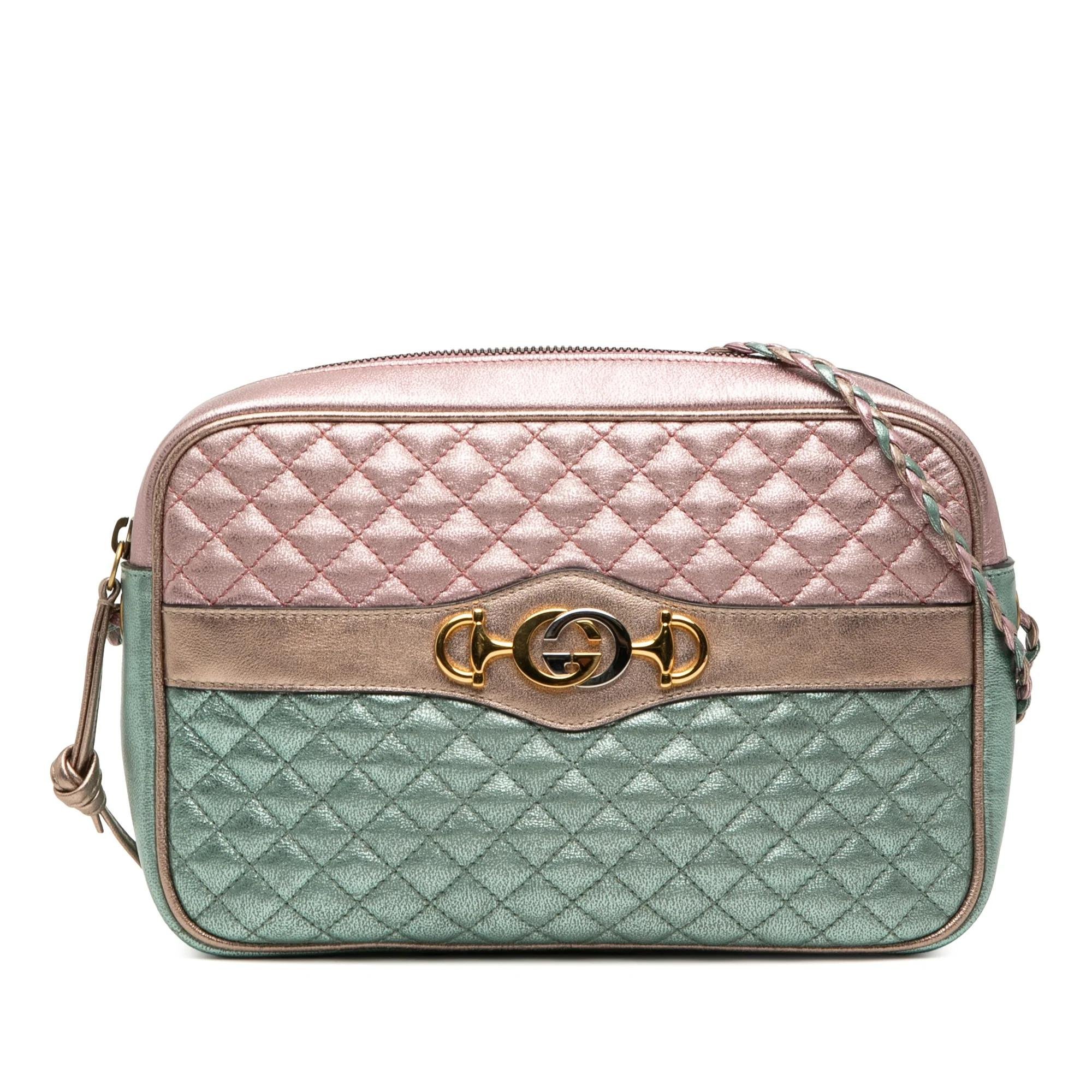 Laminated leather crossbody bag