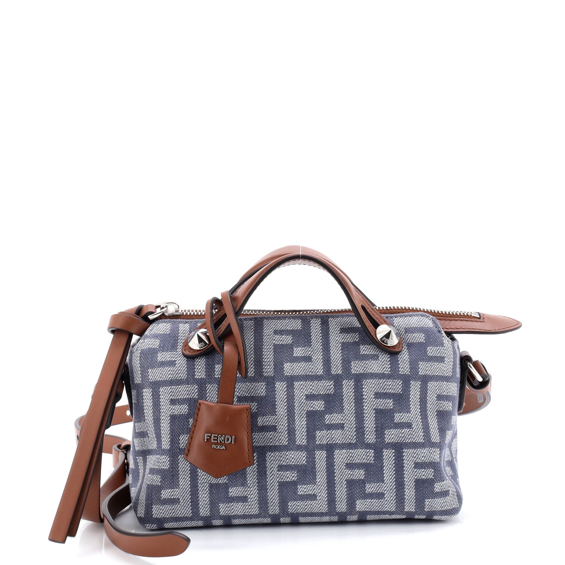Fendi By The Way Satchel Zucca Denim Mini