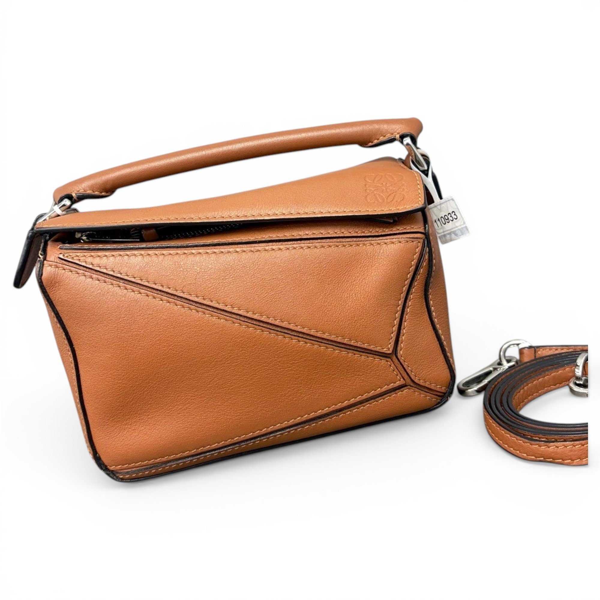 Puzzle leather handbag