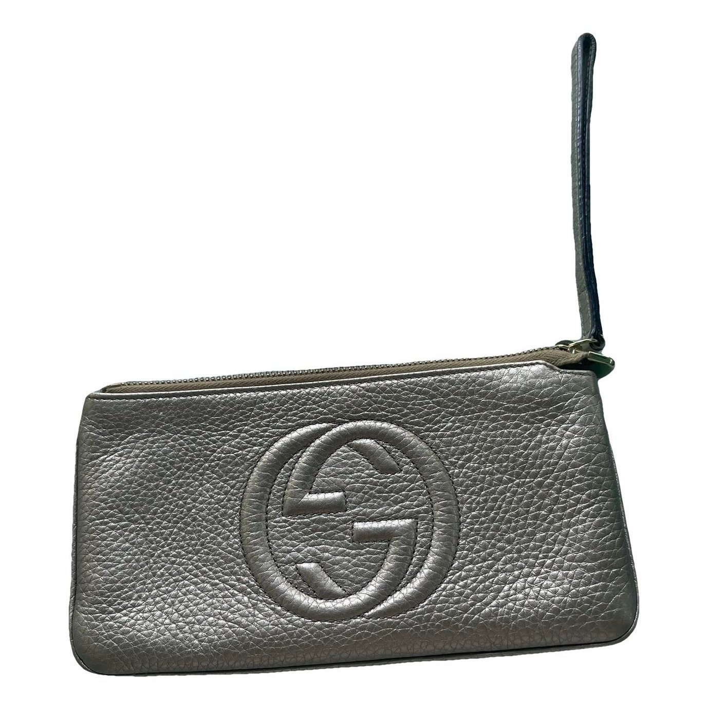 Leather clutch bag