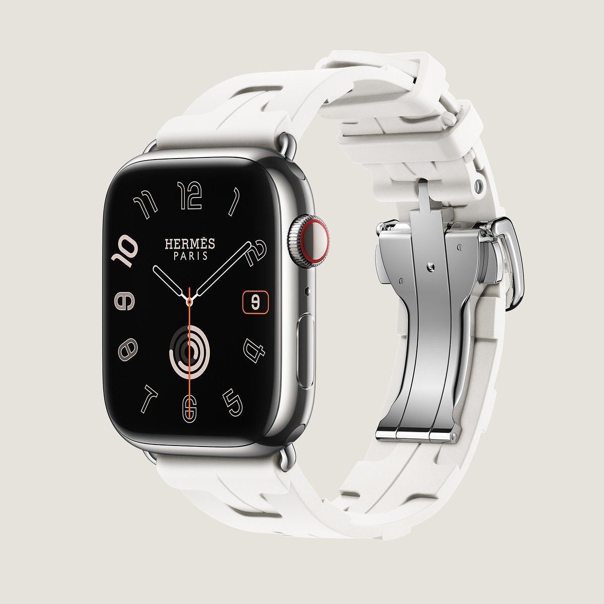 Blanc Band Apple Watch Hermès Single Tour 46 mm Deployment Buckle Kilim