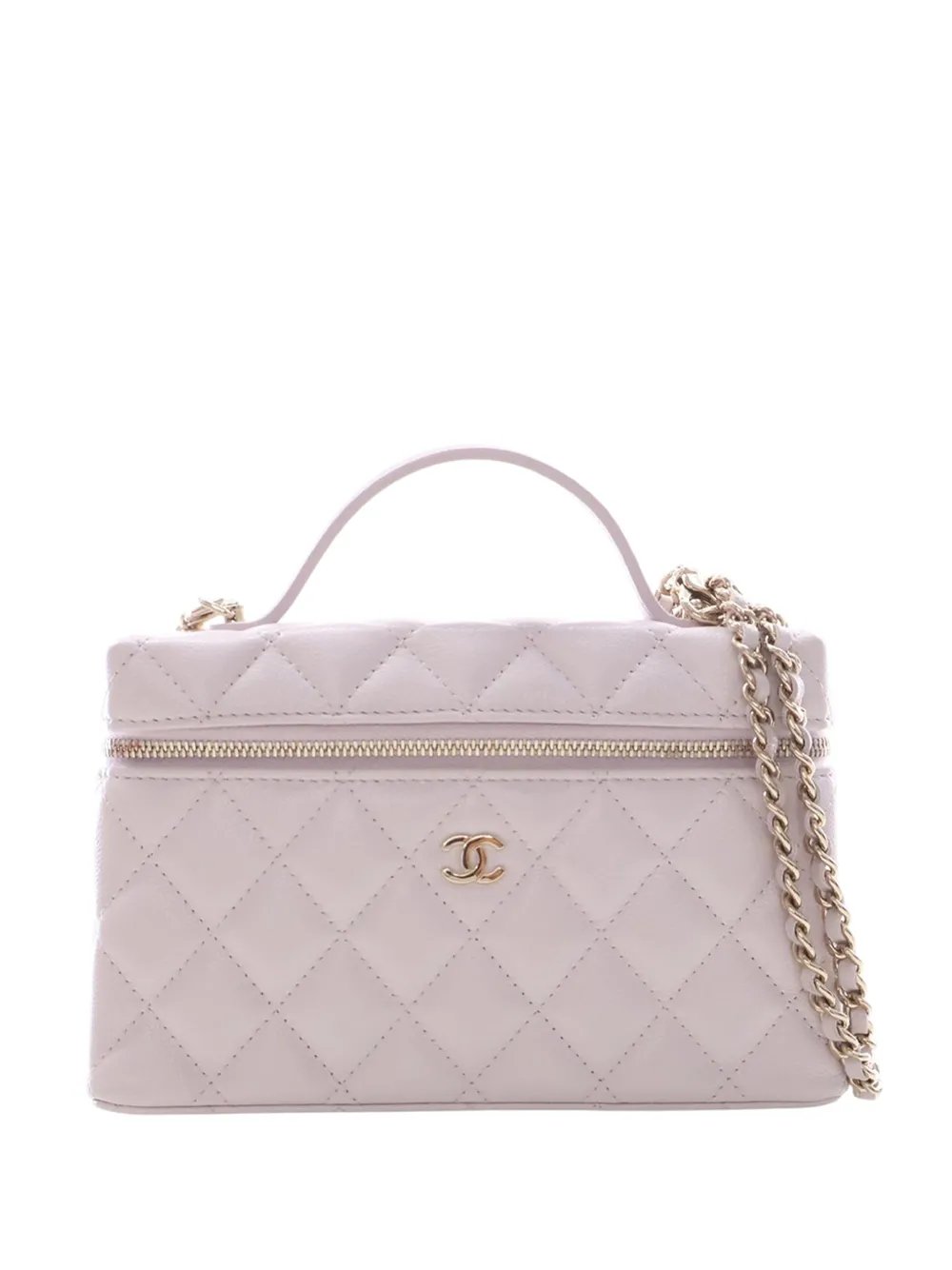 2021-2026 Mini CC Quilted Caviar Slim Vanity Case with Chain satchel