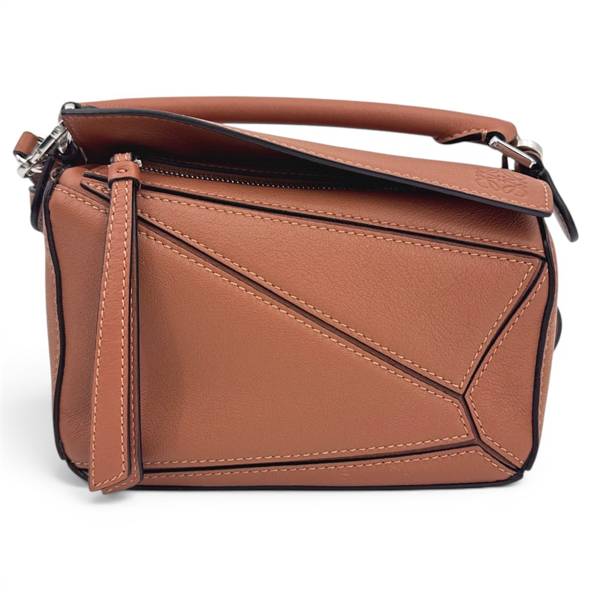 Puzzle leather handbag