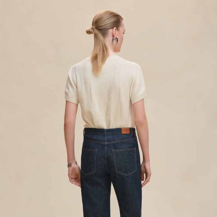 Blanc Naturel "H" Short-sleeve Sweater