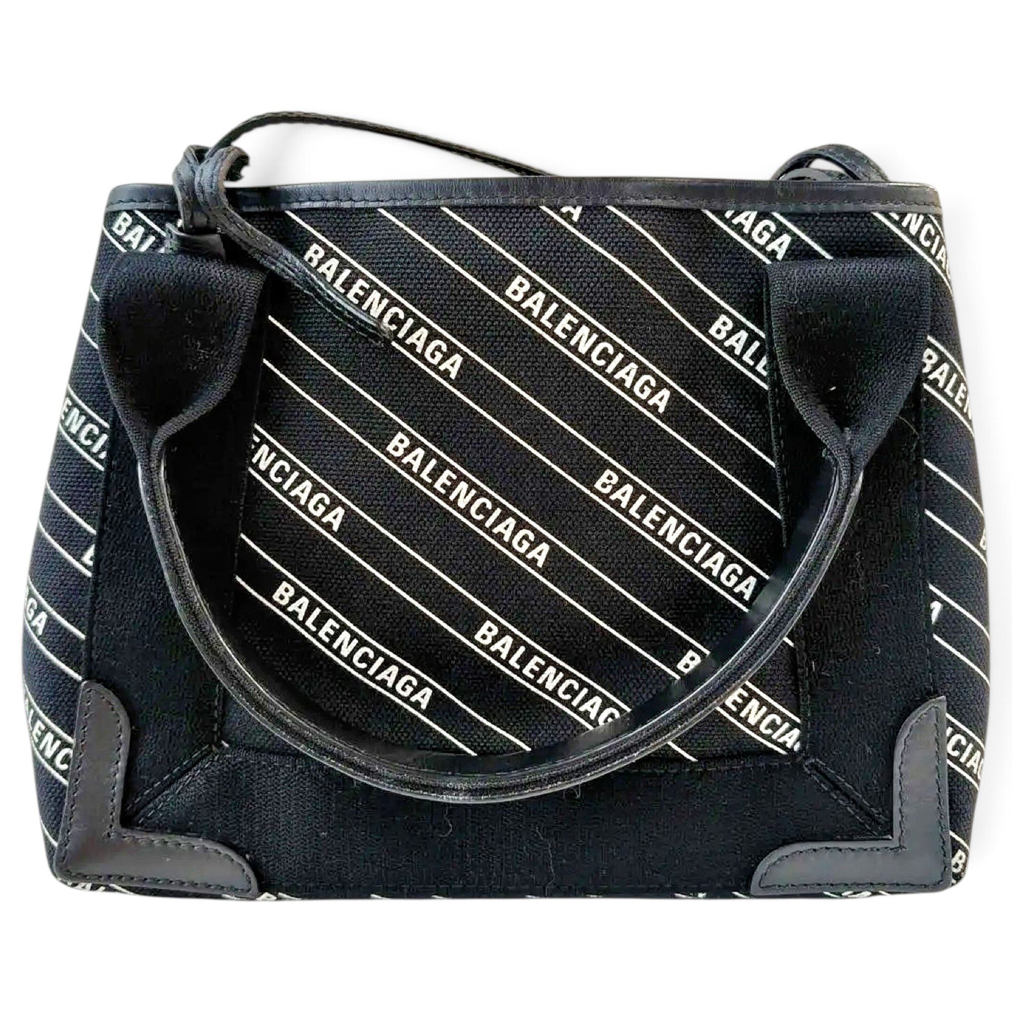 Navy cabas cloth handbag