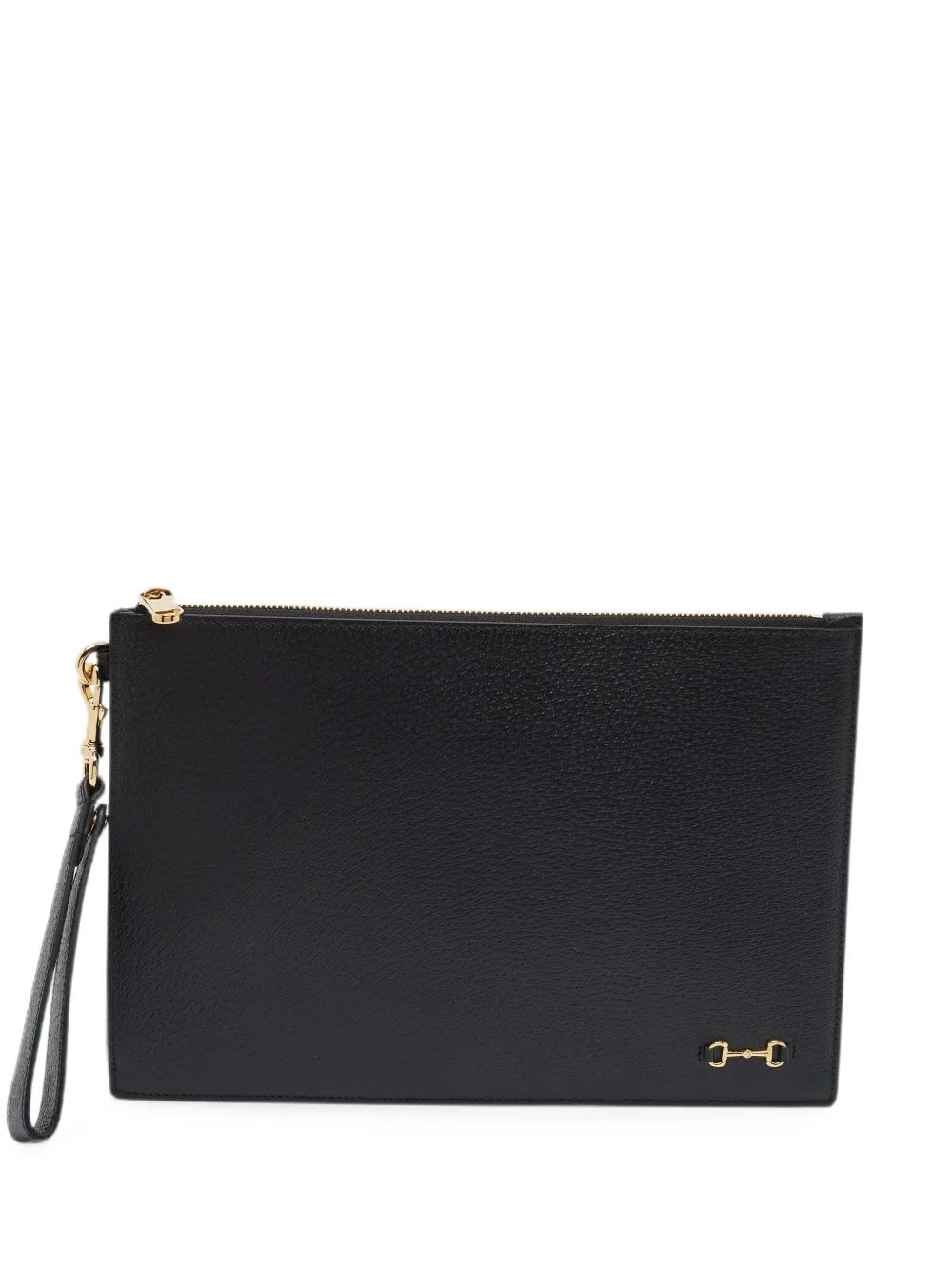 Horsebit wristlet clutch bag