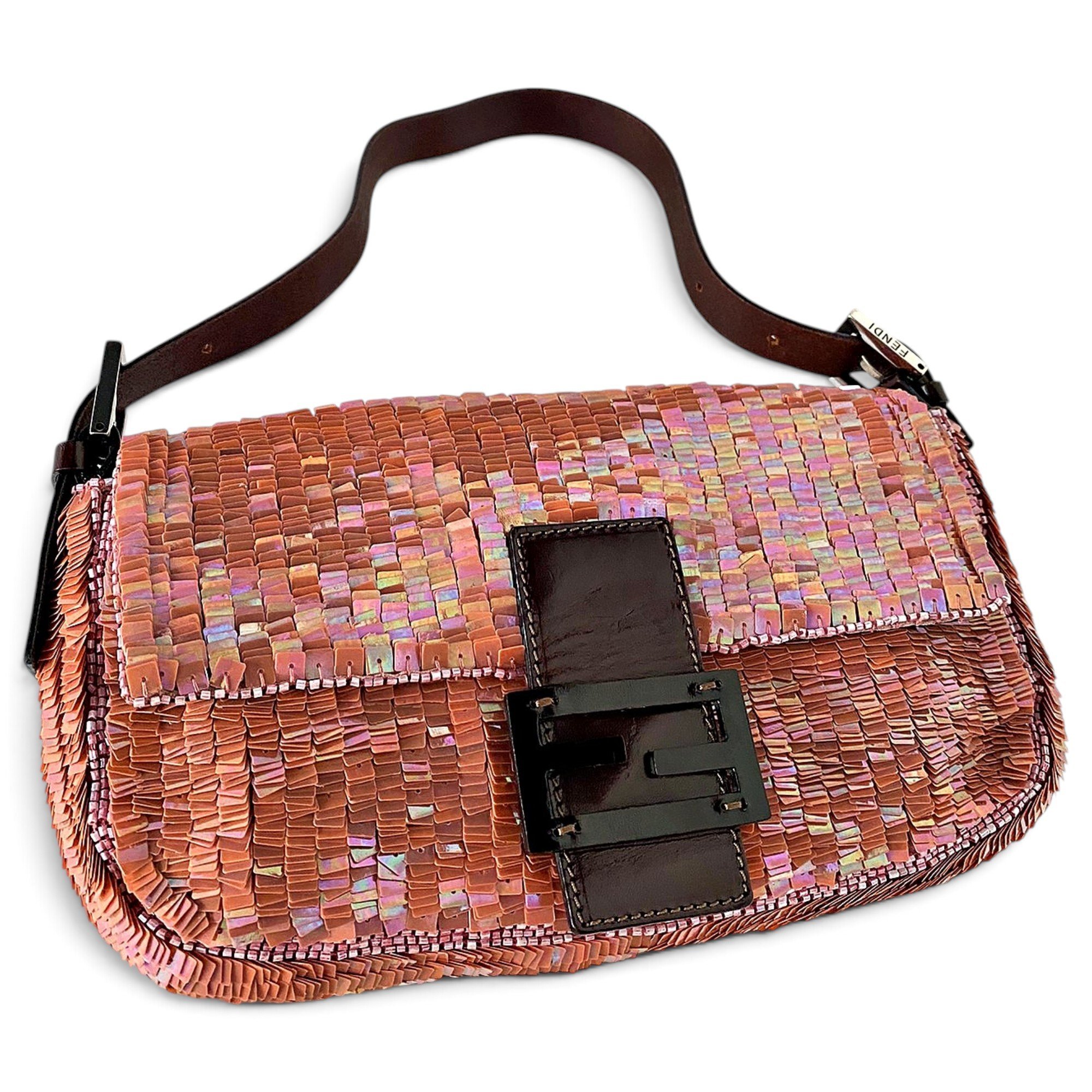 Baguette glitter handbag