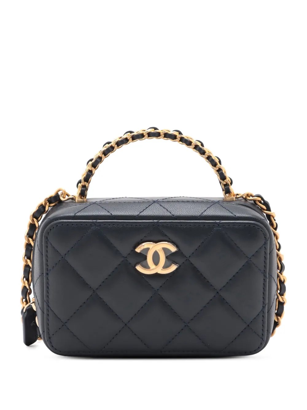 2021-2025 Mini CC Quilted Lambskin Chain Top Handle Vanity Case satchel