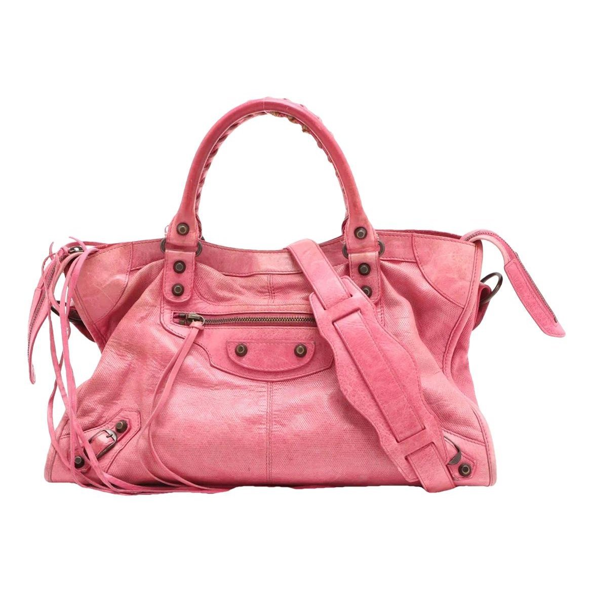 City leather handbag