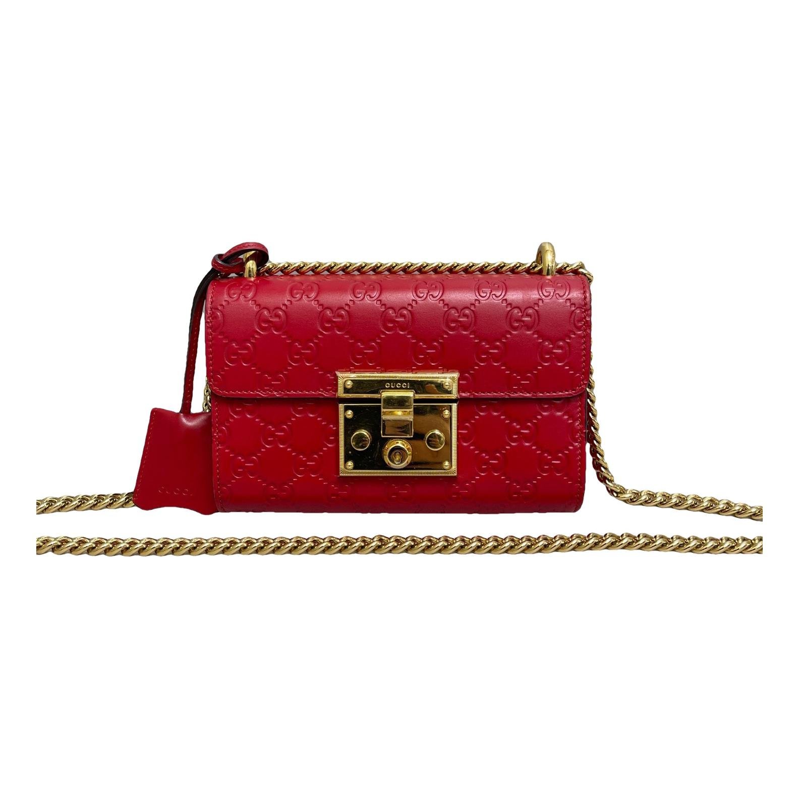 Padlock leather crossbody bag