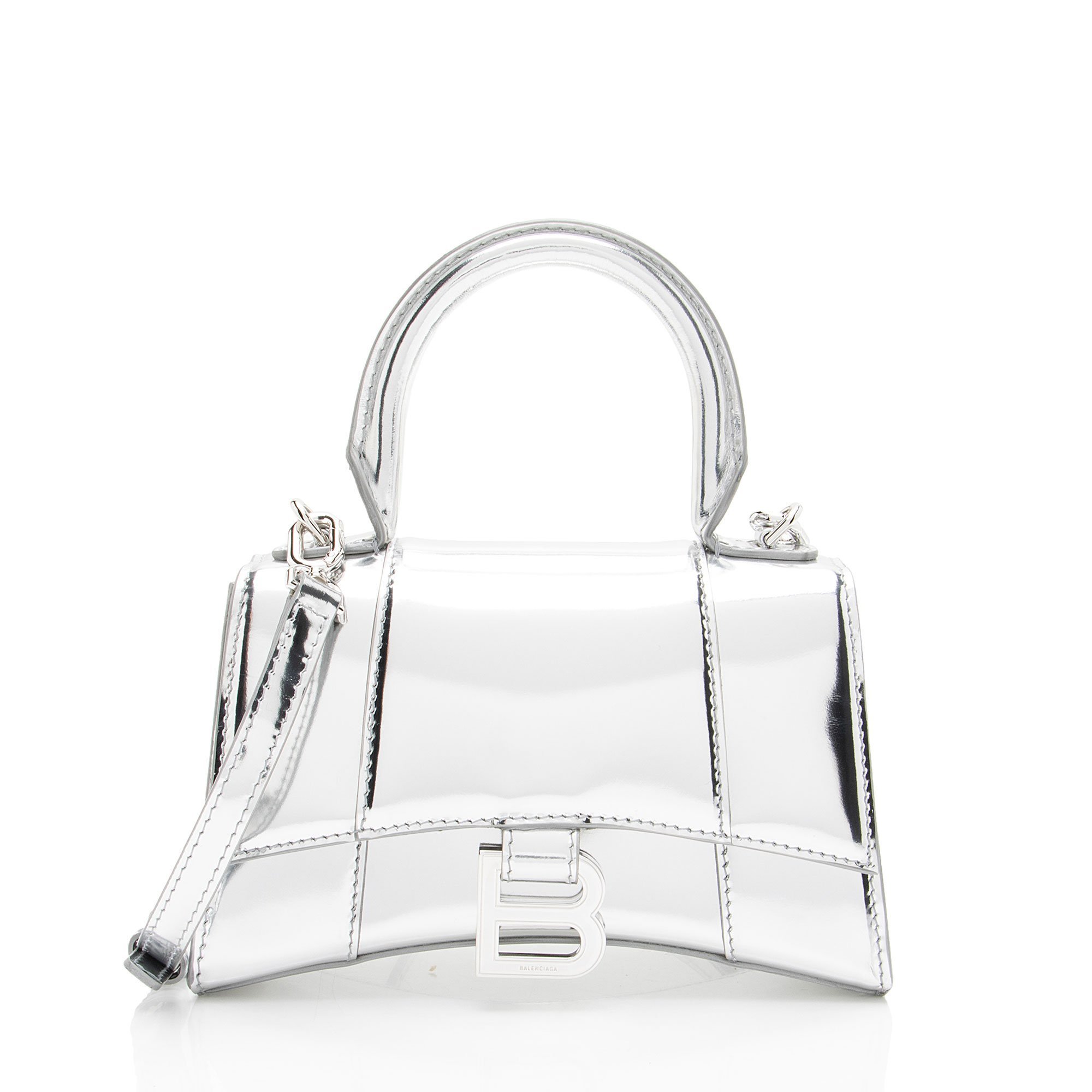 Hourglass leather satchel