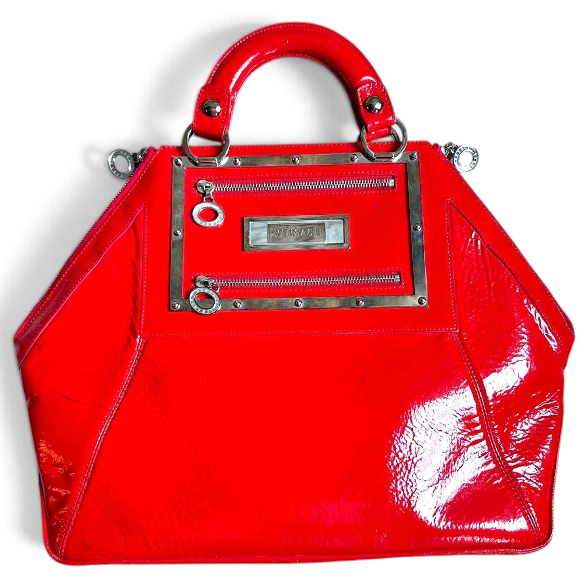 Patent leather handbag