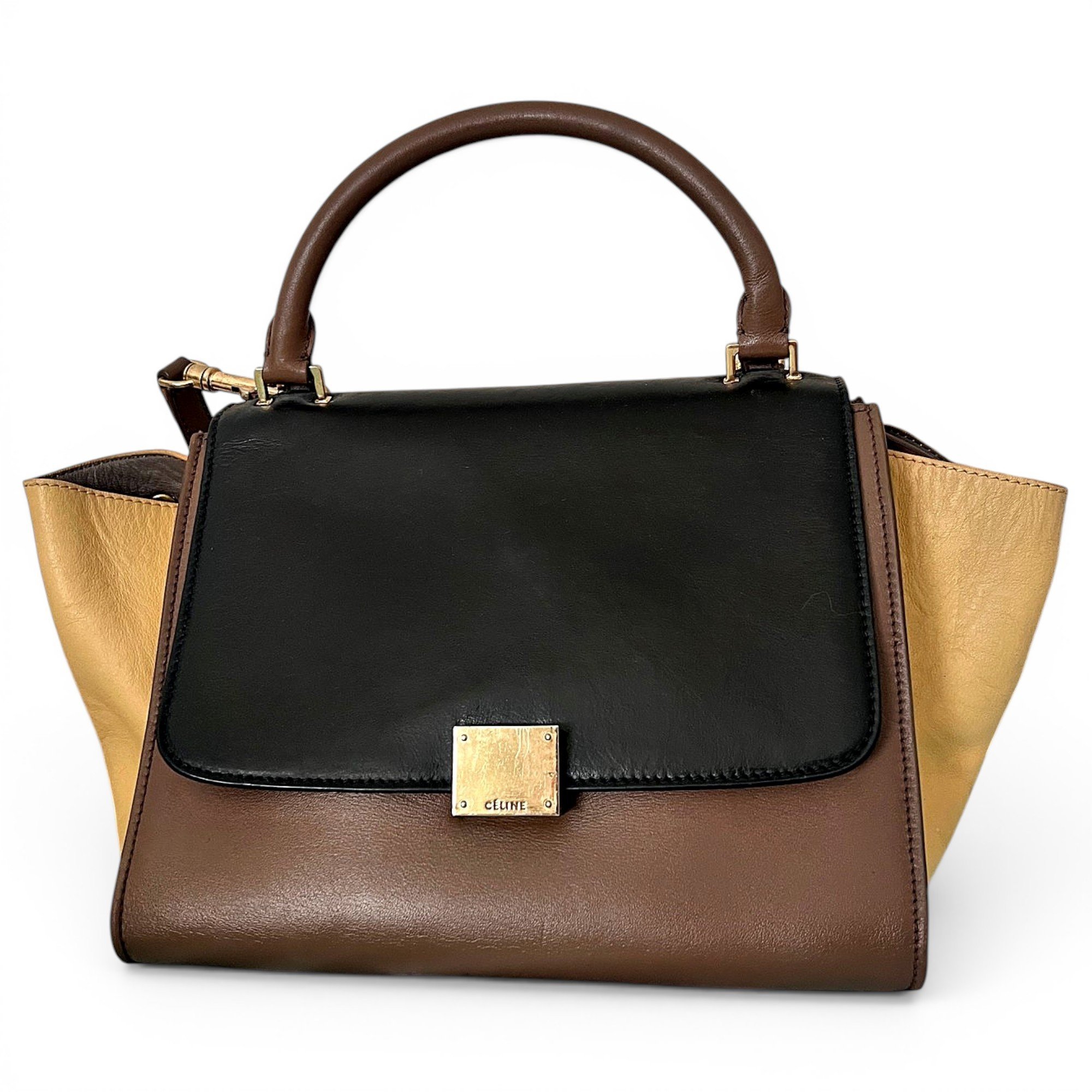 Trapèze leather handbag