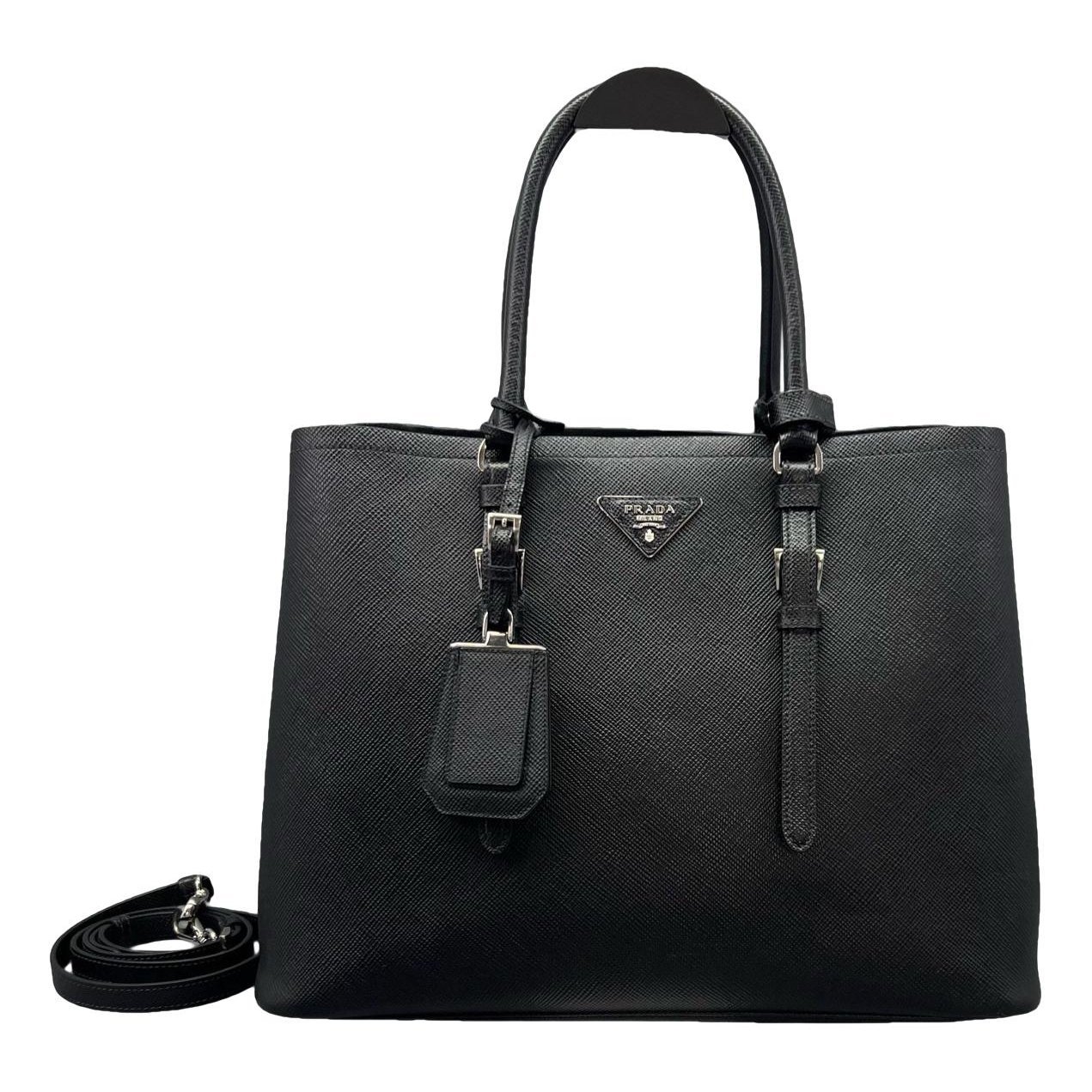 Double leather handbag