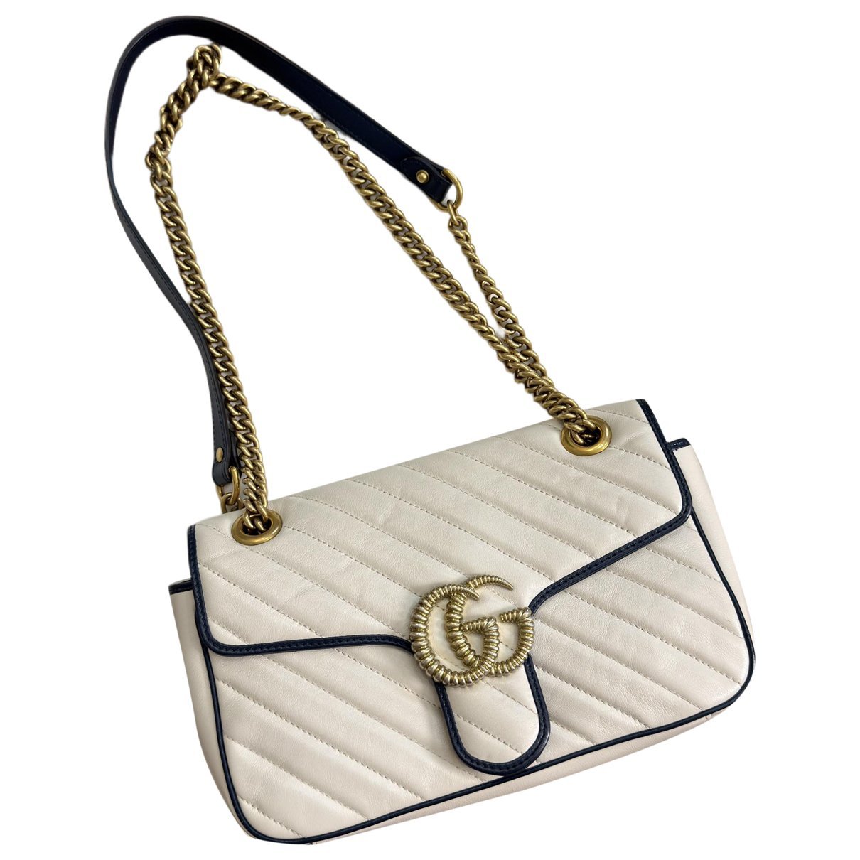 Pearly GG Marmont Flap leather crossbody bag